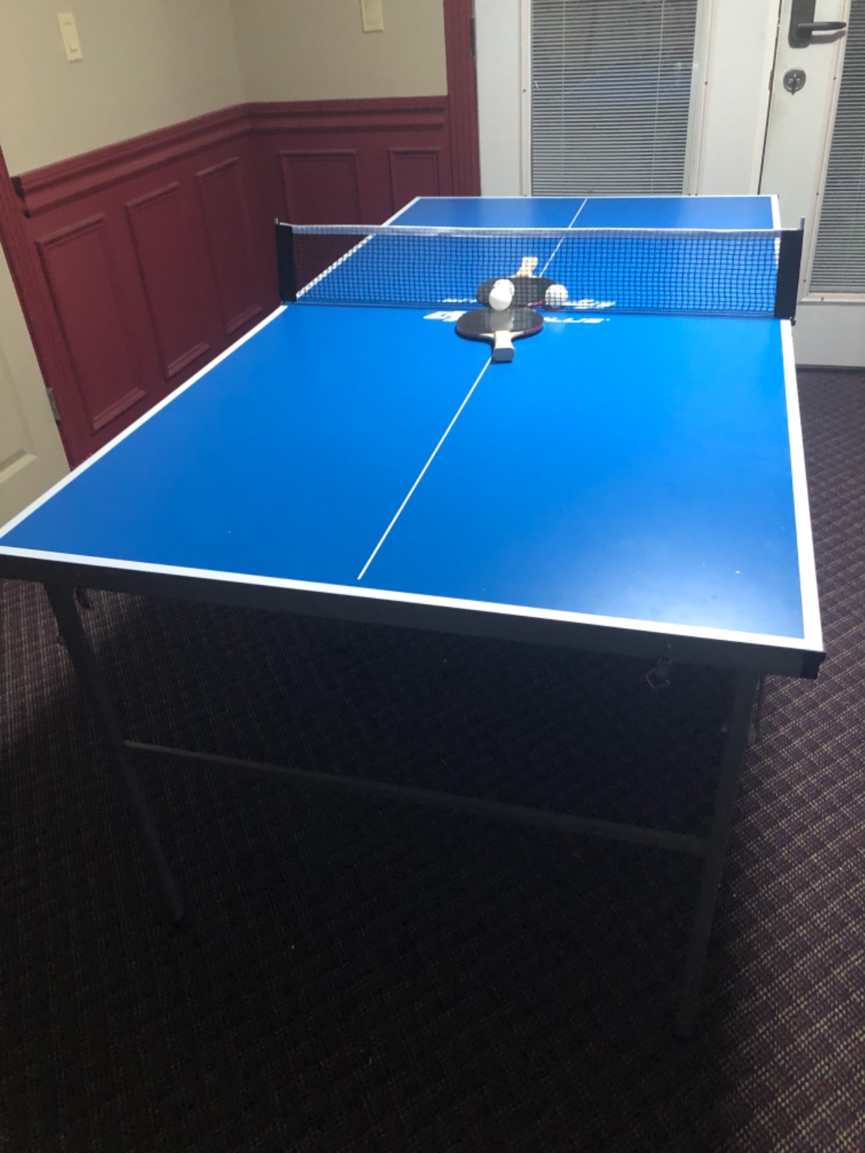 Goplus Foldable Ping Pong Table, 100% Preassembled, Table Tennis Table with Net, 2 Paddles, Ping Pong Balls, Portable Table Tennis Game Set for Indoor Outdoor customer photo 2