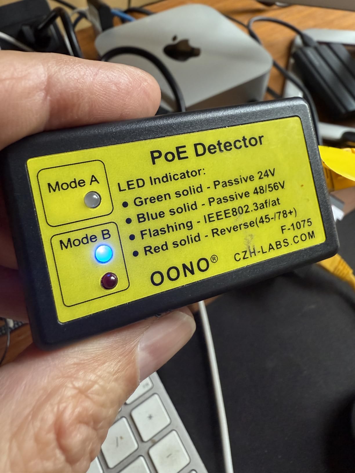 PoE Detector, Quickly Identify Power Over Ethernet with RJ45, PoE Tester 802.3af/at Passive 24V/48V/56V. OONO F-1075 customer photo 1