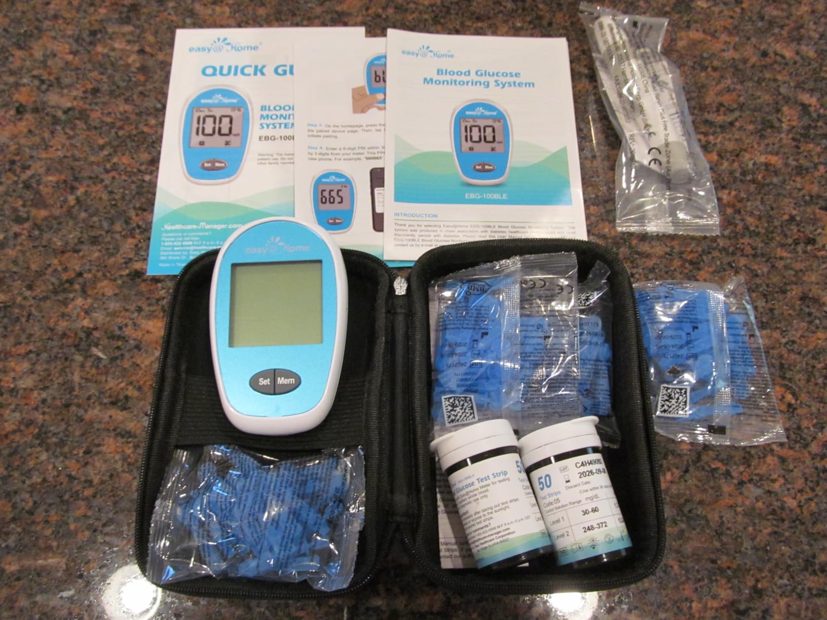 Easy@Home Wireless Glucose Monitor Kit - Blood Sugar Testing Kit with Free App GlucoseEase Includes 100 Glucometer Strips and 100 Blood Lancets customer photo 2