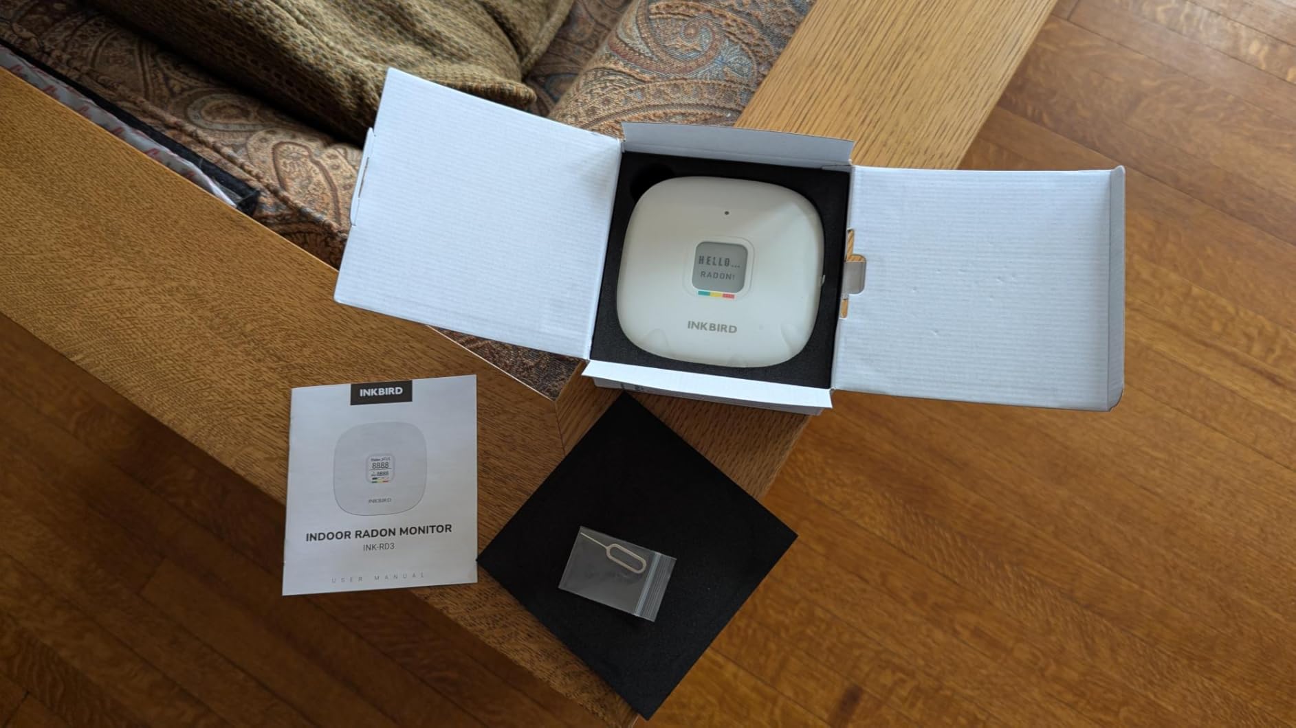 INKBIRD Radon Detector for Home, Ink-RD3 Portable Radon Tester for Home with Long & Short Term Monitoring, E-Ink Display & 2-Year Battery, Alpha Spectrometer Sensor, PCi/L & Bq/m³ Units Switchable customer photo 1