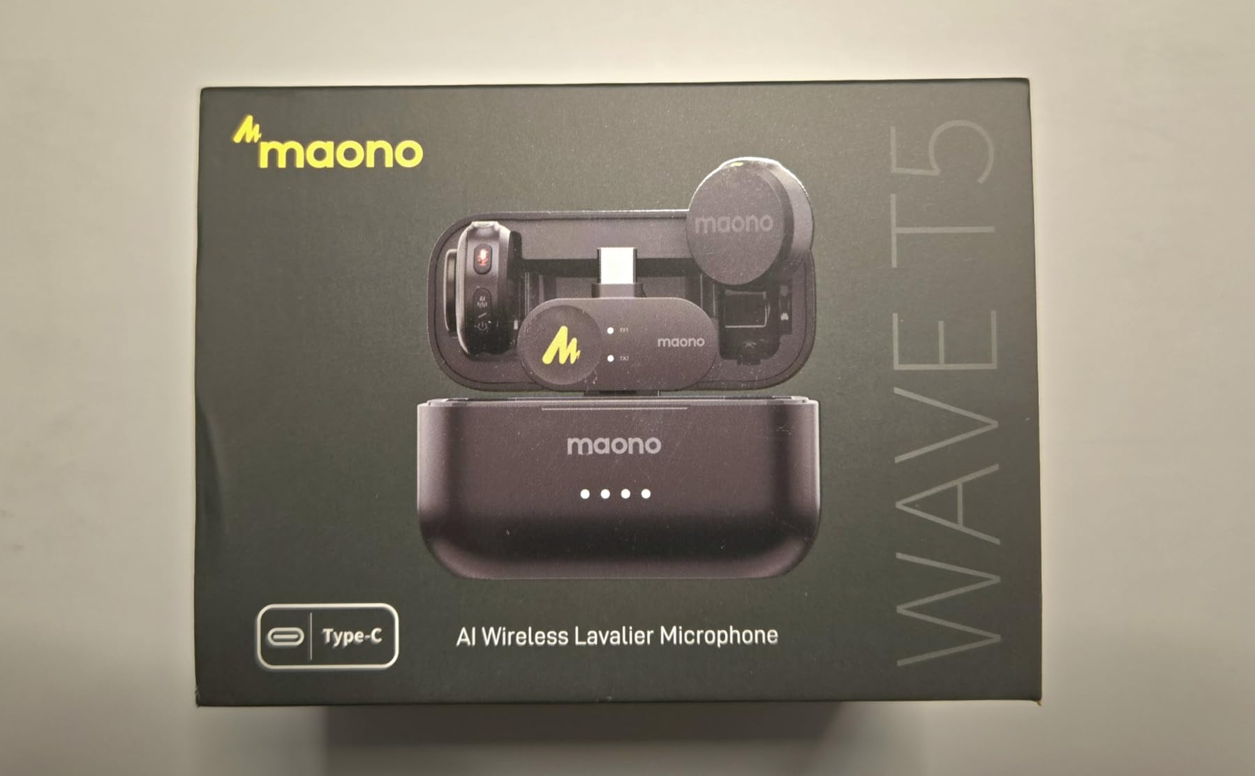 MAONO Wireless Lavalier Microphone for iPhone 17/16/15/Android/Tablet, USB C Mini Mic with 48KHz 24Bit, 300m Range, Voice Filter, Noise Cancellation, 30H Use for Video Recording, Streaming - Wave T5 customer photo 2