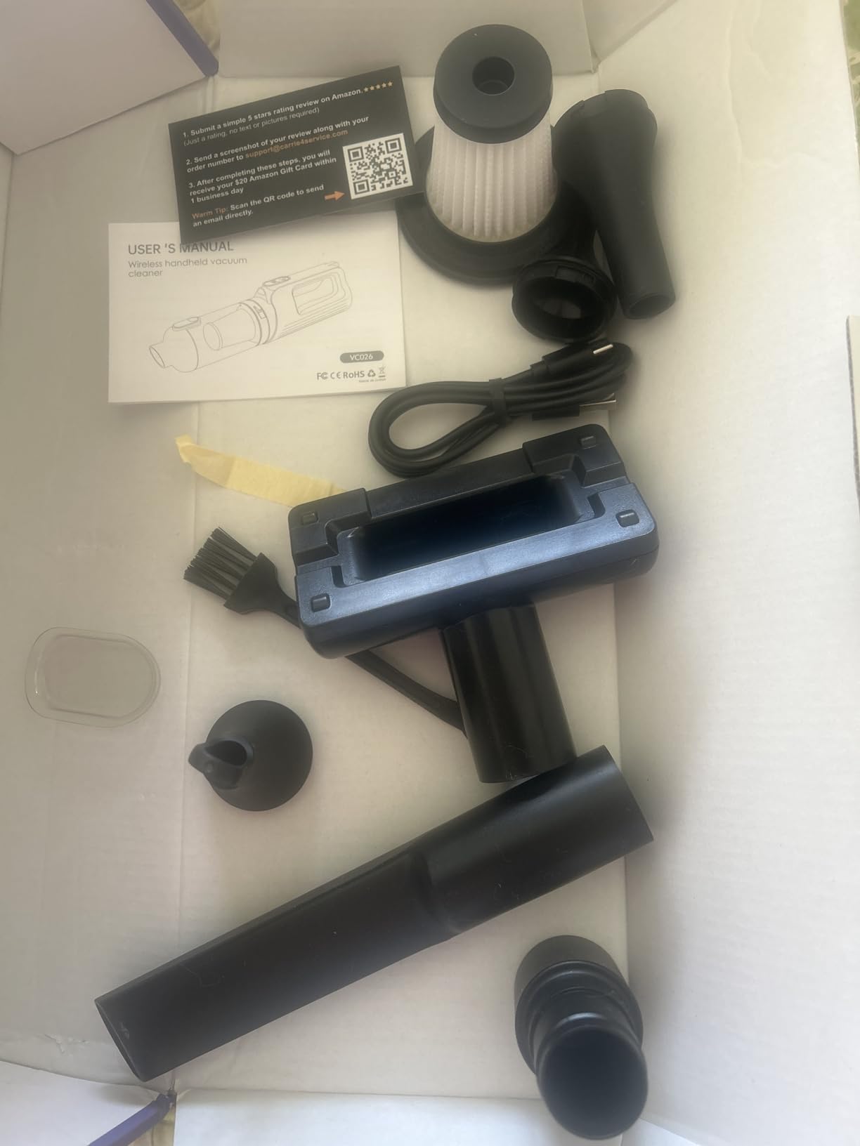 Car Vacuum Portable Cordless, 18000Pa 2 in 1 Vacuum Cleaner & Air Duster, 130W Brushless Motor Handheld Vacuum Cordless with 7800mAh Battery, LED Light, Multi-Nozzles for Car, Home, Office, Pet customer photo 2