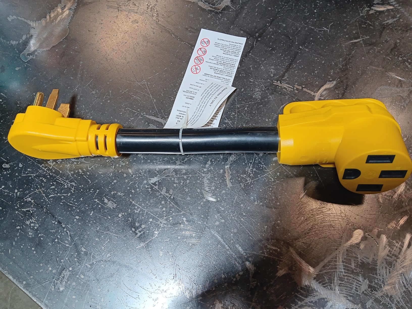 NEMA 6-50P to 14-50R EV Charger Adapter Cord, STW 6AWG 50 Amp 240V/250 Volts, 3-Prong Welder Plug to 4-Prong EV Charger Connector, for Tesla or EVSE Level 2 Charging, NOT for RV, ETL Listed customer photo 1