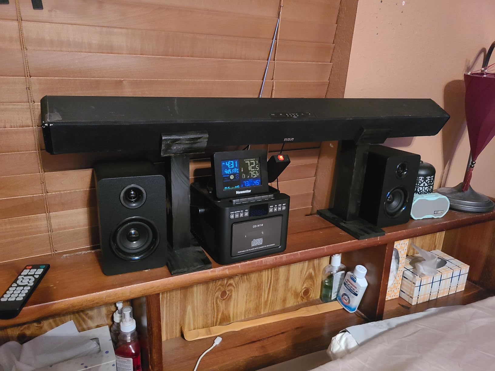 Greadio Stereo System for Home with Boombox CD and Cassette Player Combo, 40W Home Stereo System with Bluetooth, FM Radio/USB/TF/AUX/Remote Control, Detachable Wooden Bookshelf Speakers customer photo 1