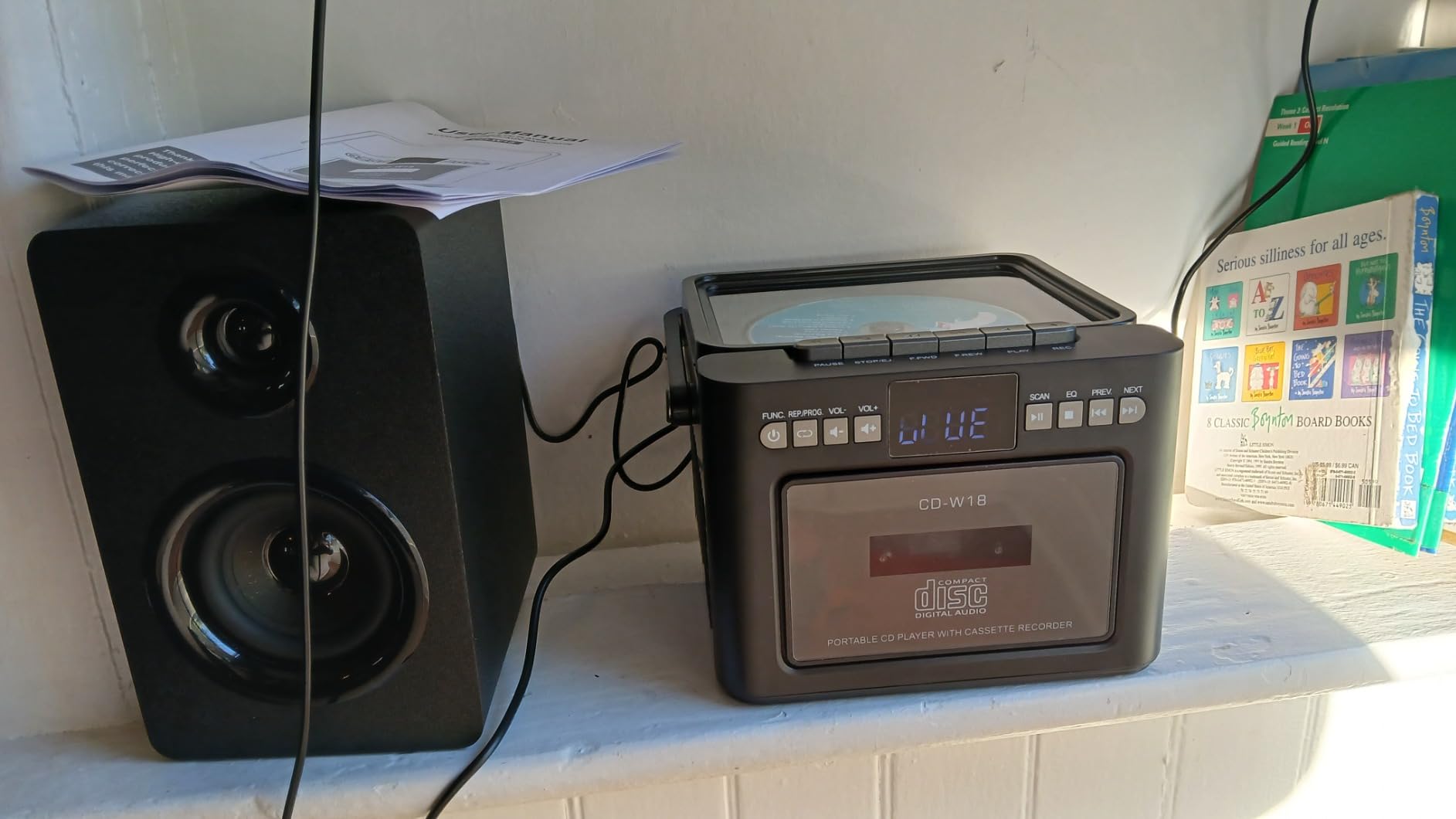 Greadio Stereo System for Home with Boombox CD and Cassette Player Combo, 40W Home Stereo System with Bluetooth, FM Radio/USB/TF/AUX/Remote Control, Detachable Wooden Bookshelf Speakers customer photo 2