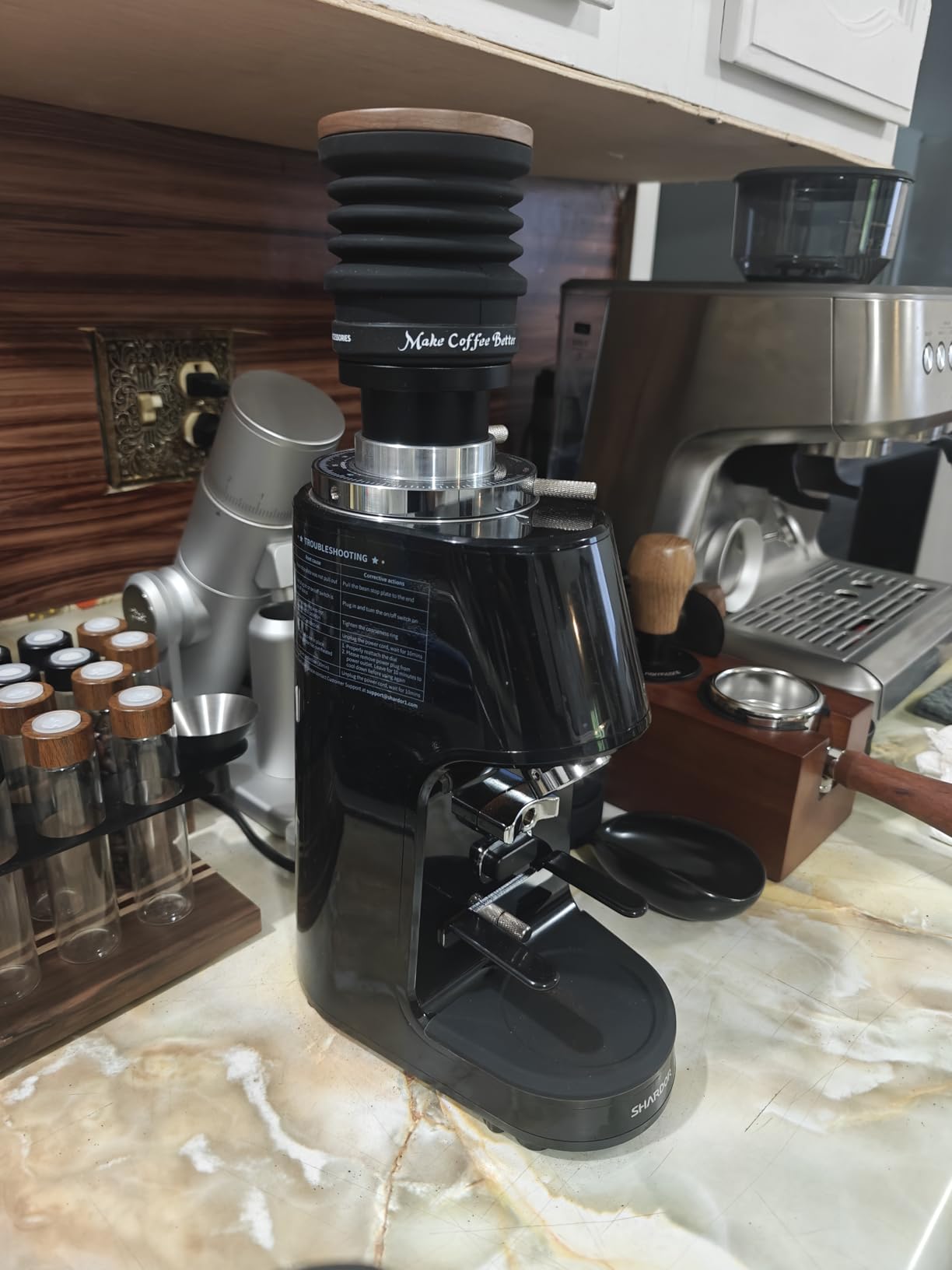 SHARDOR Professional 64mm Burr Coffee Grinder with 100 Grind Settings and All-Metal Chamber, Coffee Bean Grinder with Adjustable Electronic Timer and LED Display, Anti-Static, Black customer photo 2