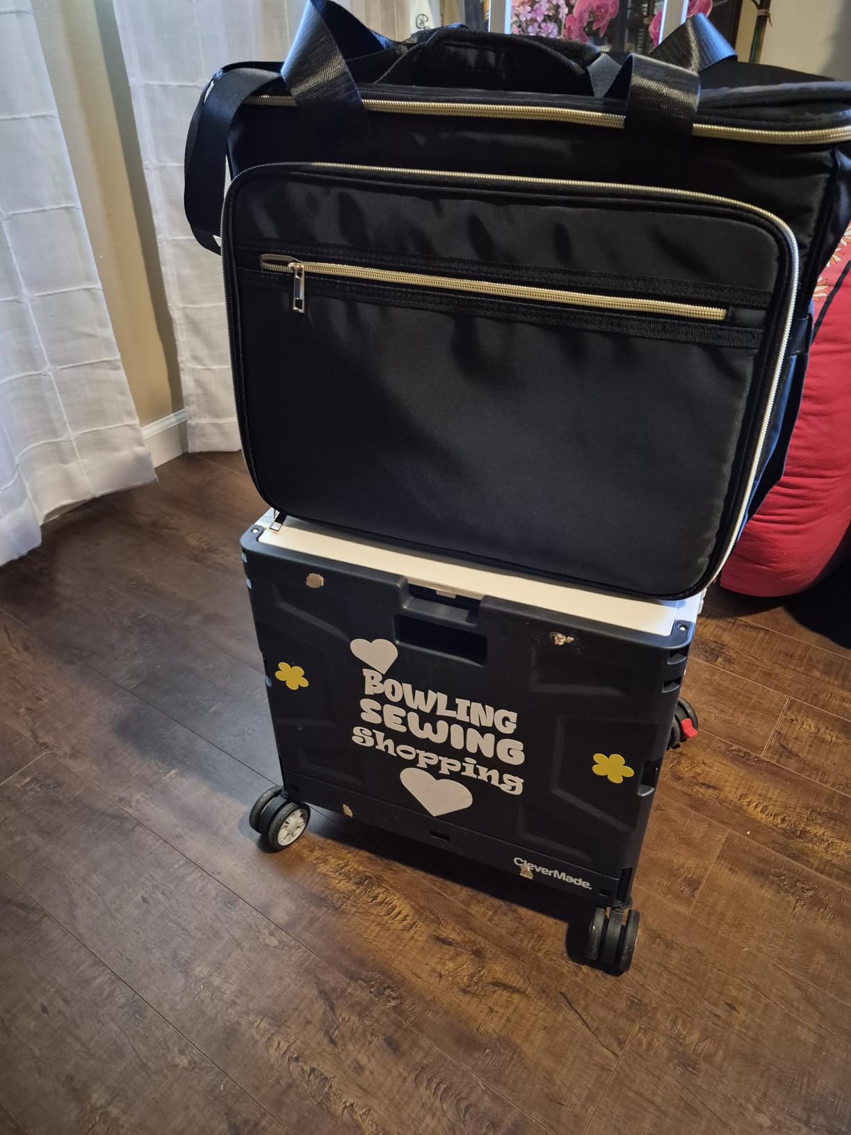 Sewing Machine Carrying Case with Removable Bottom Padding, Sewing Machine Bag Fits Most Standard Sewing Machines and Storage Sewing Accessories, for Singer, Brother, Janome, Purple customer photo 1