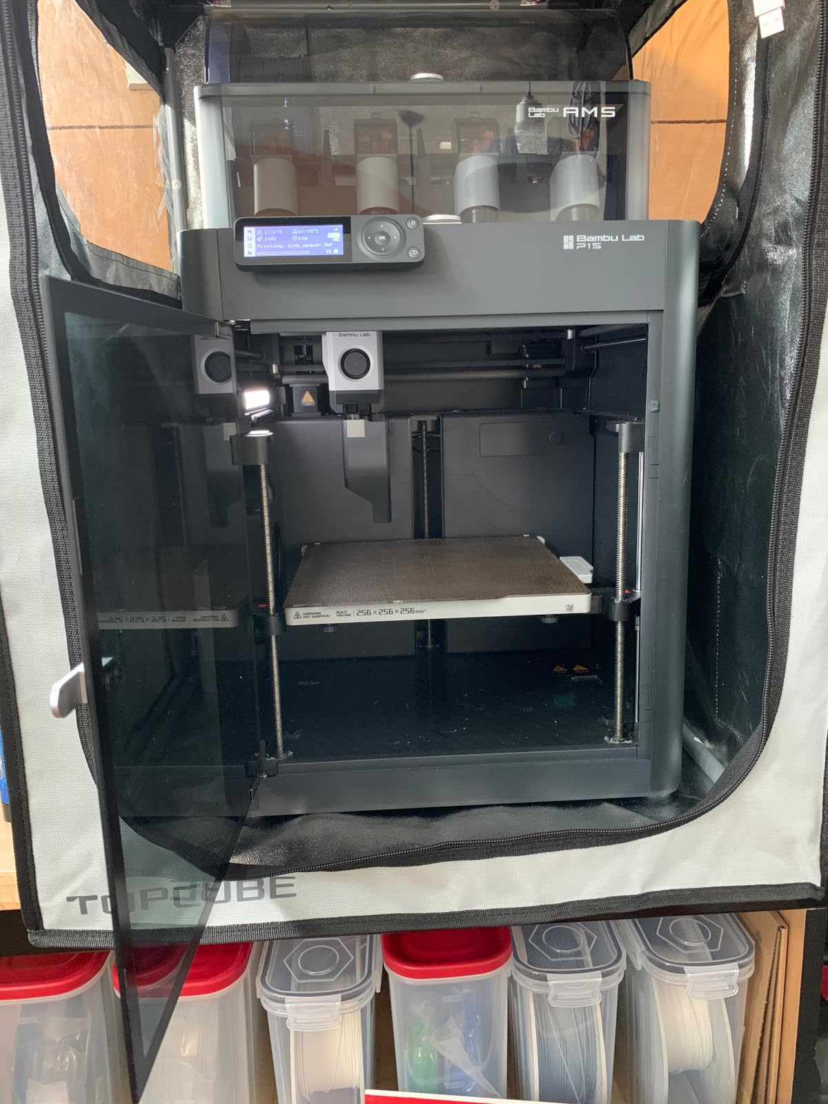 3D Printer Enclosure for Bambu Lab A1 Combo, Stainless Steel Frame Enclosure with LED Light, Fireproof Dustproof Noise Reduction Constant Temperature 3D Printer Cover, 838x588x588MM customer photo 1