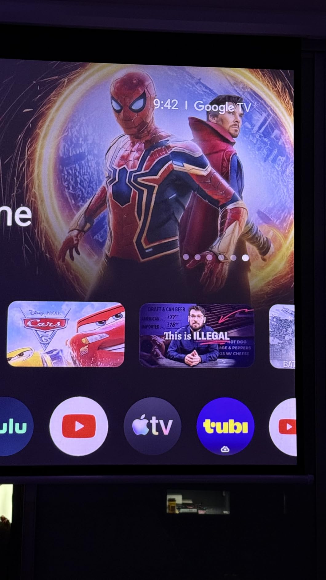 VIVOHOME Motorized Projector Screen with Remote, 16:9 100 Inch Auto Electric Projection Screen, HD 4K Movie Screen for Home Theater, Cinema, Office (87 x 49 White) customer photo 2