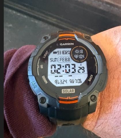 Garmin Instinct 3 45mm, Solar Charged Display, Rugged Outdoor GPS Smartwatch, Metal-Reinforced Bezel, Built-in Flashlight, Black customer photo 2