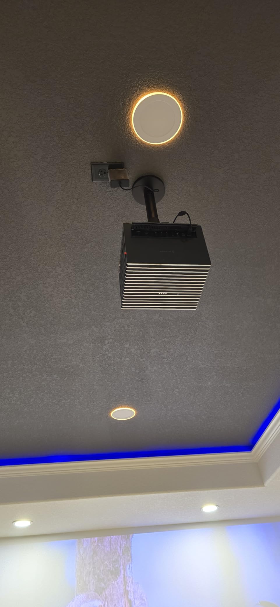 PropVue Universal Projector Mount - Adjustable Ceiling or Wall Mount for Office & Home Mini Projectors - Full Motion, Easy Installation, 360° Swivel, Extendable Length 13.8