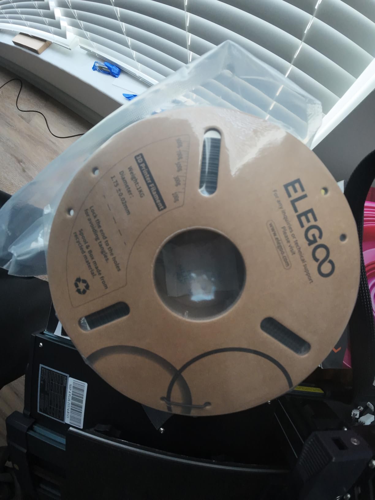 ELEGOO PC Filament 1.75mm Clear Black 1KG, Tough and Durable Professional 3D Printer Filament Dimensional Accuracy +/- 0.05mm 1KG Spool Heat Resistant 3D Printing Polycarbonate Material customer photo 1