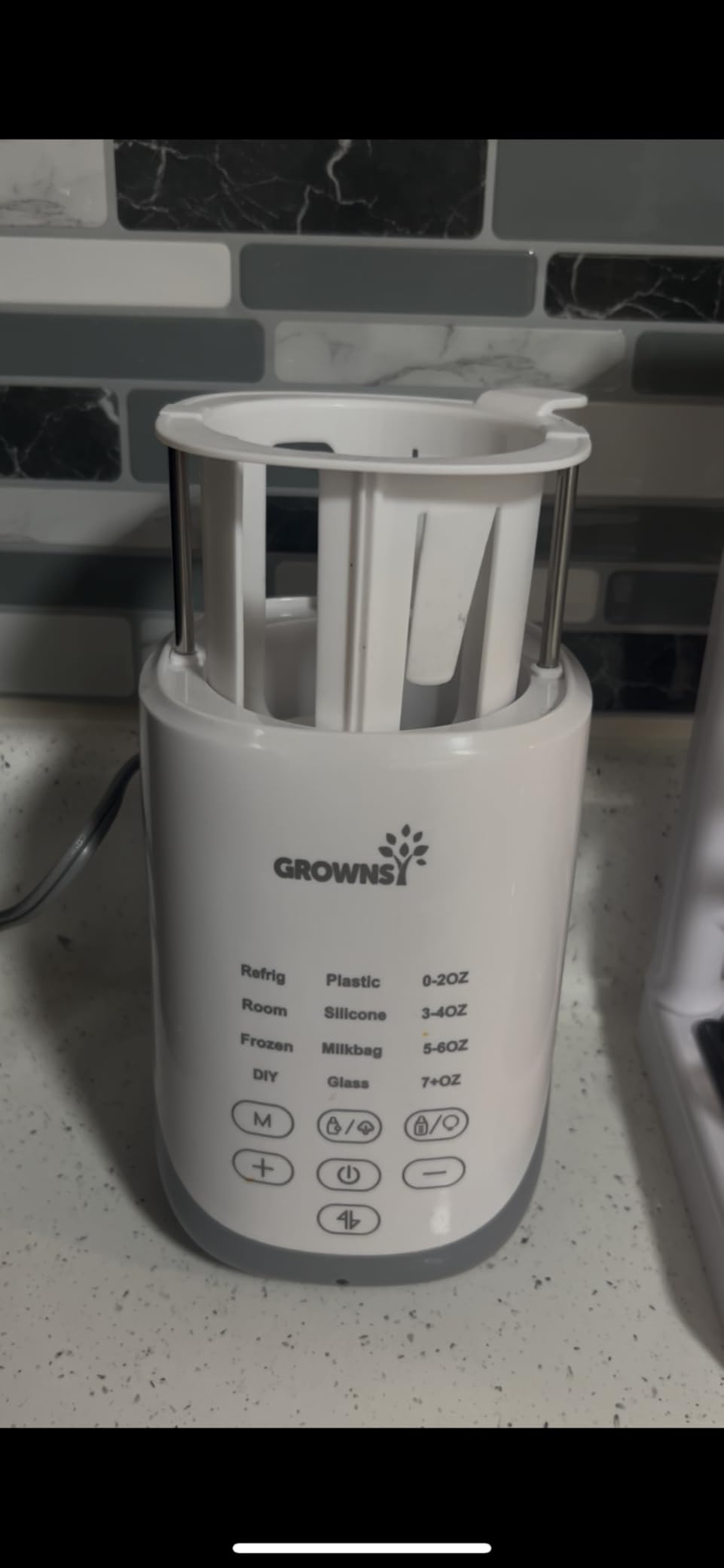 Grownsy Nutri Bottle Warmer with Innovative Auto-Lift Feature, Retain Fullest Nutrients Compact Baby Bottle Warmer, Fast & Even Heat, Always Right Temperature, Night Light for Nighttime Breastfeeding customer photo 2