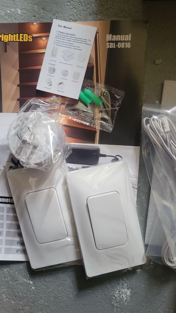 Stair Step LED Light Kit JOV-0816 for Indoor Stairs Lighting - Self-Powered Wireless Panel Switch Control (Warm White 3000K, 16 Stairs) customer photo 2