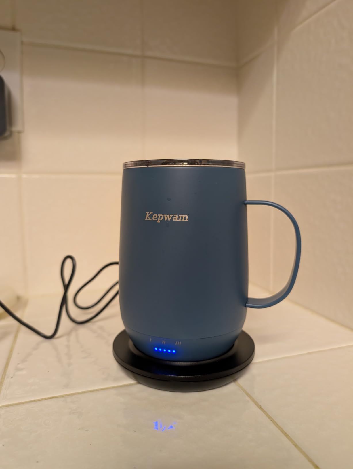 Kepwam Self Heating Coffee Mug T2, 16oz Smart Heated Coffee Mug, 150 Min Battery Life - Hot up to 149°F Temperature Control Coffee Mug Warmer, Gifts for Dad Mom (No APP) customer photo 2