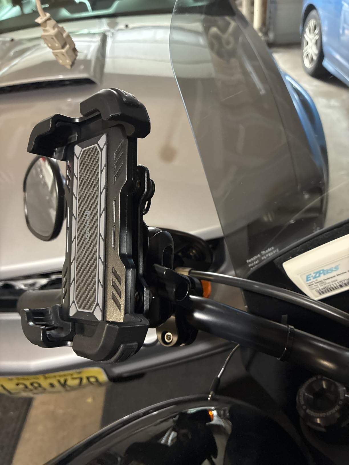 Lamicall Motorcycle Phone Mount Holder - [Metal Extension Arm] [Dual Vibration Dampener] Bike Cell Phone Mount, Bicycle Handlebar Phone Clamp customer photo 1