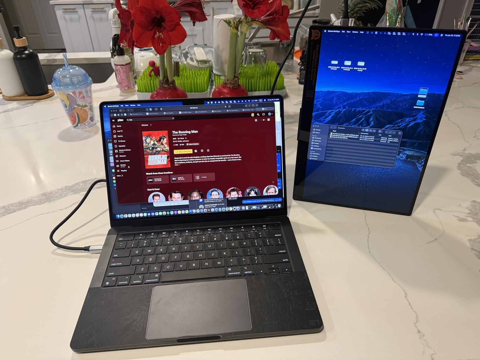 Portable Monitor 16 inch 2K QHD 2560X1600 450 Nits 106% sRGB 144 Hz HDR HDMI USB-C Travel Monitor for Laptop Mac PC Surface PS5 Xbox, External Display with Cover & Speakers, VESA Compatible customer photo 2