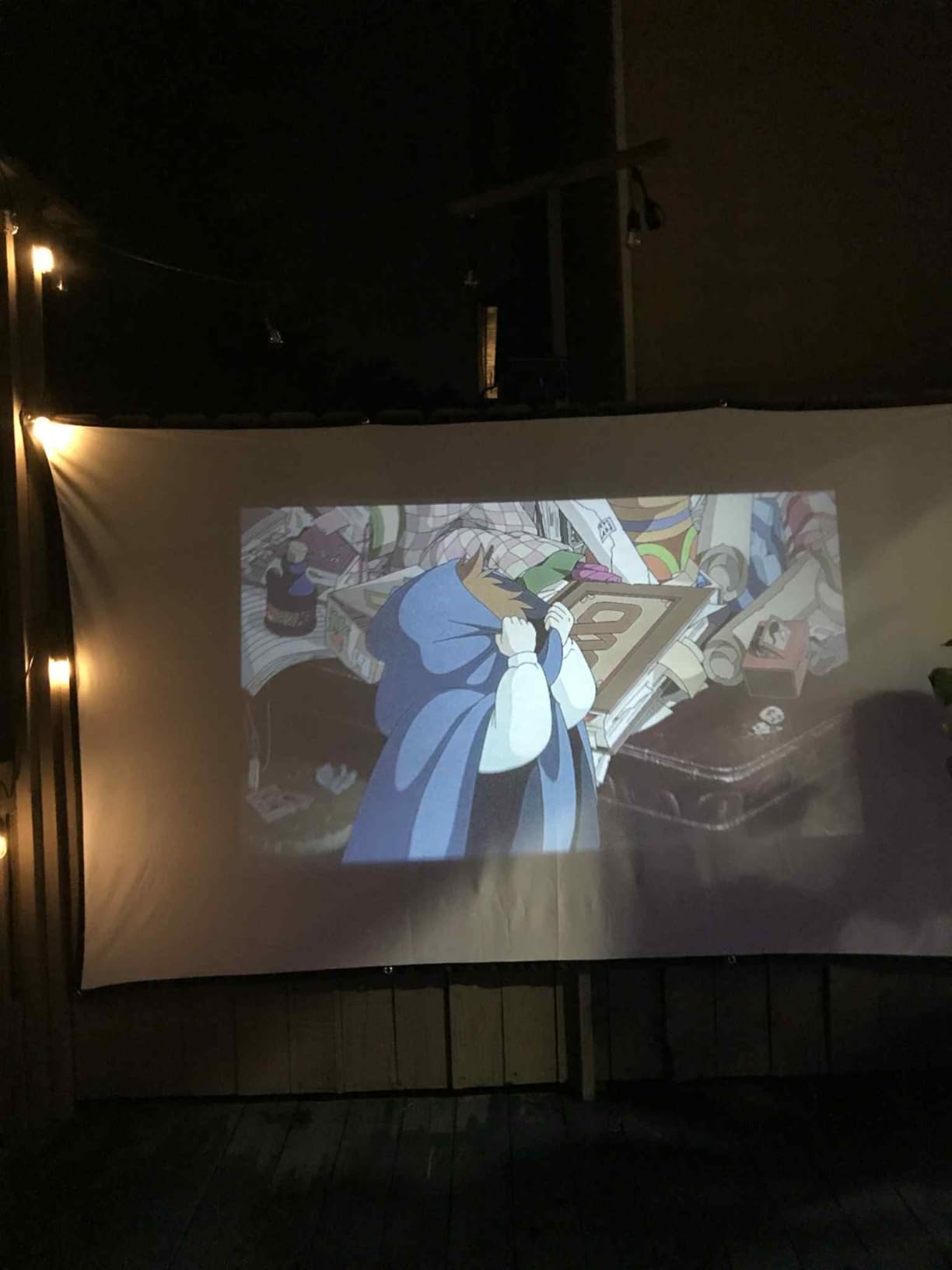 Outdoor Projector Screen with Stand - 120 Inch Portable Projector Screen Indoor and Outdoor Projector Screens 16:9 4K HD Wrinkle Free Lightweight Movie Screen with Carry Bag,Enjoy Movie Nights customer photo 2