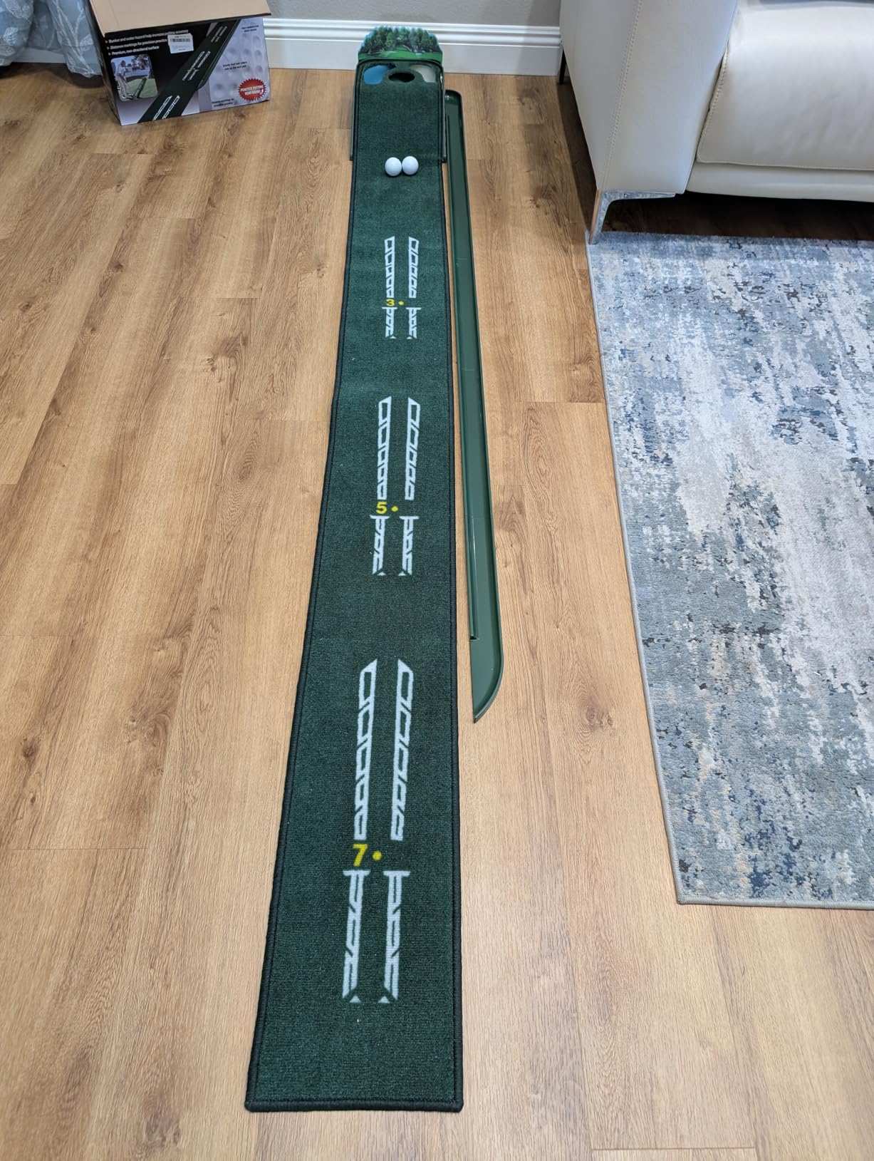 Putting Green Indoor - Golf Putting Mat with Realistic Green Speed,Dual Hazard Putting Mat, Ball Return, Velvet Surface, 8ft Practice Putting mat, Indoor&Outdoor Training Aid - Perfect Golf Gift customer photo 1