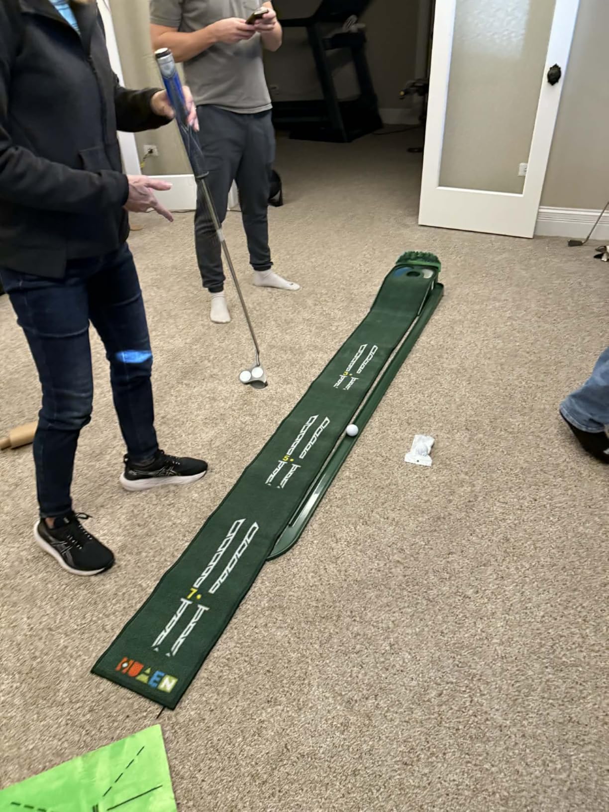 Putting Green Indoor - Golf Putting Mat with Realistic Green Speed,Dual Hazard Putting Mat, Ball Return, Velvet Surface, 8ft Practice Putting mat, Indoor&Outdoor Training Aid - Perfect Golf Gift customer photo 2