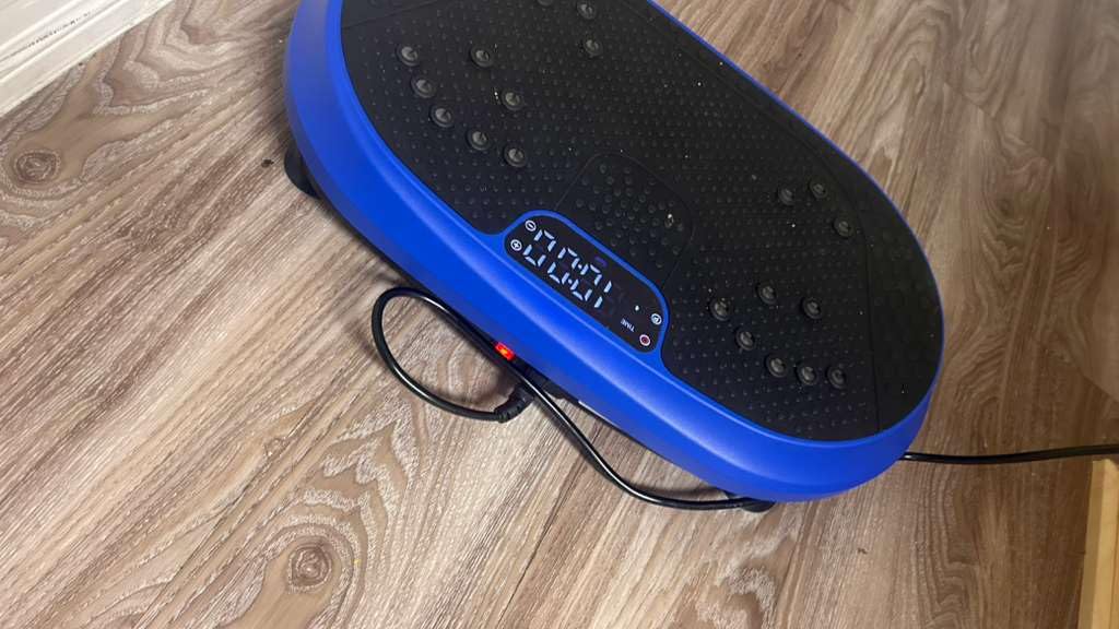 Vibration Plate Exercise Machine, Vibrating Fitness Platform for Lymphatic Drainage, Full Body Shaker Workout Equipment, Bluetooth Power Shaping Vibrate Plate, Board Sport for Home Exercise Gym, Blue customer photo 1