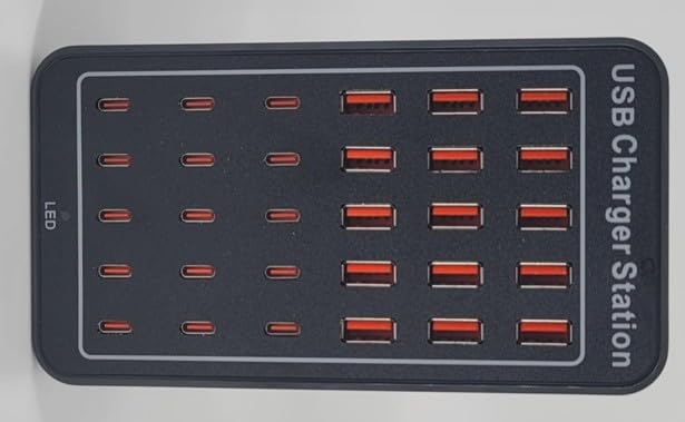 150W(30A) USB Charging Station, 30-Port USB C Charger Block, Multiple Desktop/Wall Fast Charger with Intelligent Protection Compatible with iPhone, iPad, Tablets, Smartphones customer photo 2