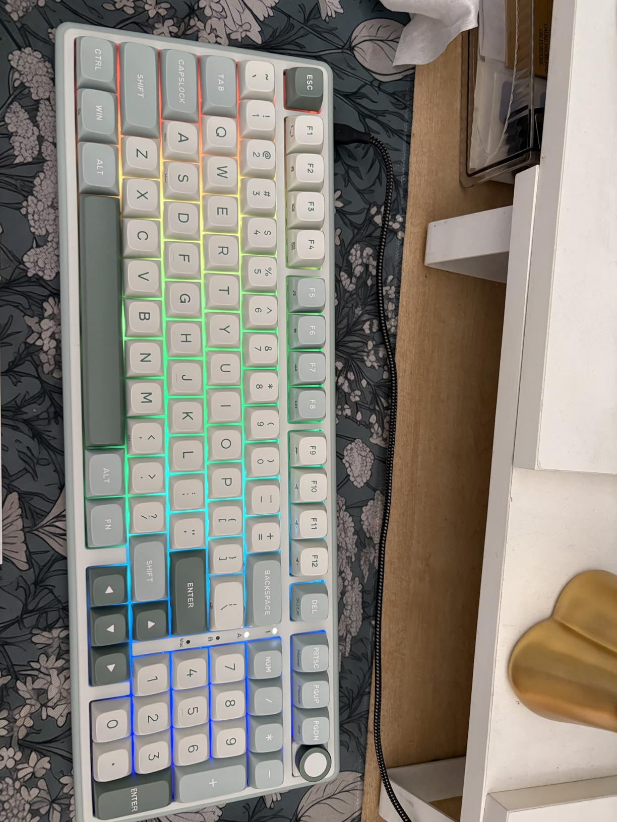 RK ROYAL KLUDGE R98 Pro Wired Mechanical Keyboard, 96% Creamy Gaming Keyboard RGB Backlit with Number Pad and Volume Knob, Gasket Mount, MDA Profile PBT Keycaps, Hot Swappable Pre-lubed Linear Switch customer photo 1