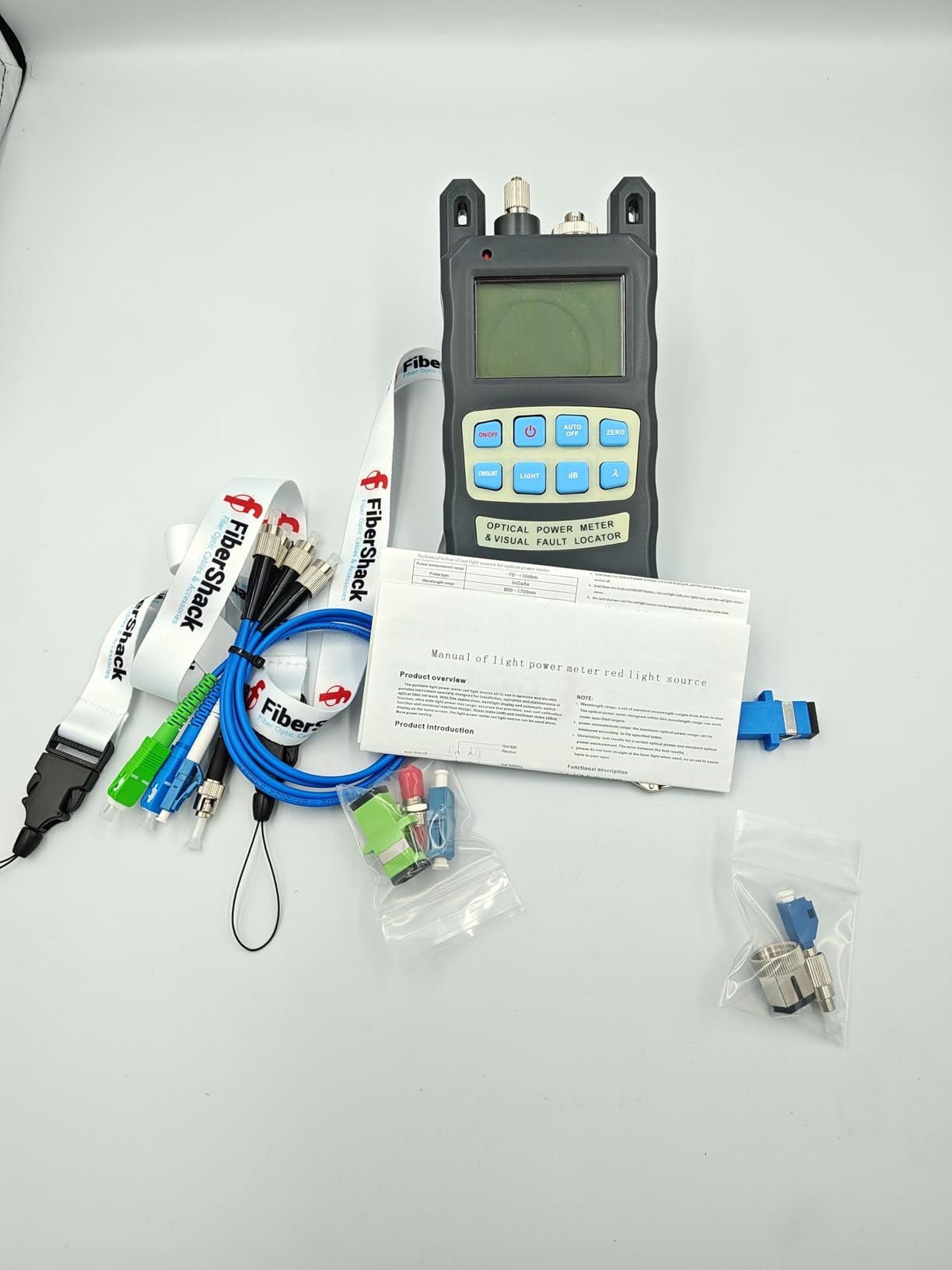 FiberShack - Optical Power Meter & 10km Fiber Tester Kit - Fiber Light Meter VFL & OPM Also Includes Carry Case, FC to ST, SC, SCAPC & LC Optical Jumpers, Couplers, Dust Caps & FC to LC/SC Adapters customer photo 2