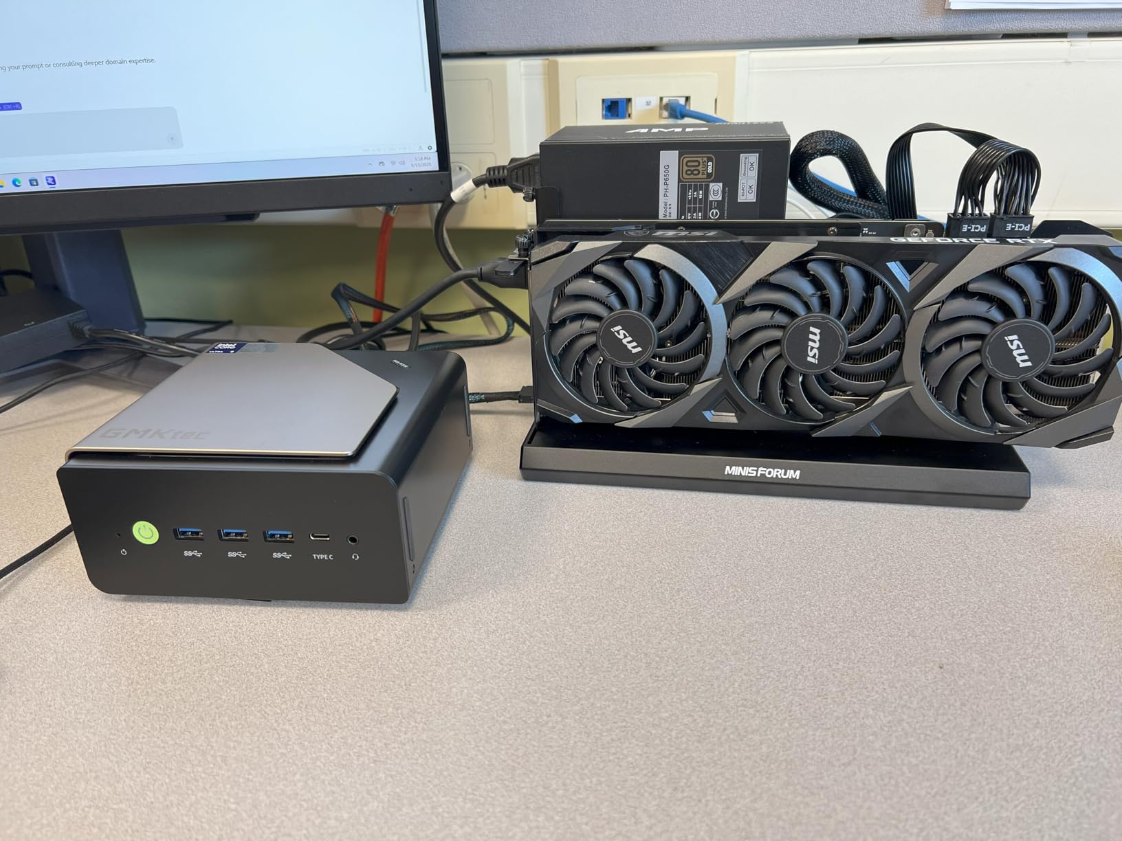 GMKtec Mini PC Workstation, Intel Core i9 13900HK(14C/20T) up to 5.4GHz, Mini Computer 32GB DDR5 RAM 1TB SSD, 8X USB Ports/COM/HDMI/DP Office Business customer photo 1