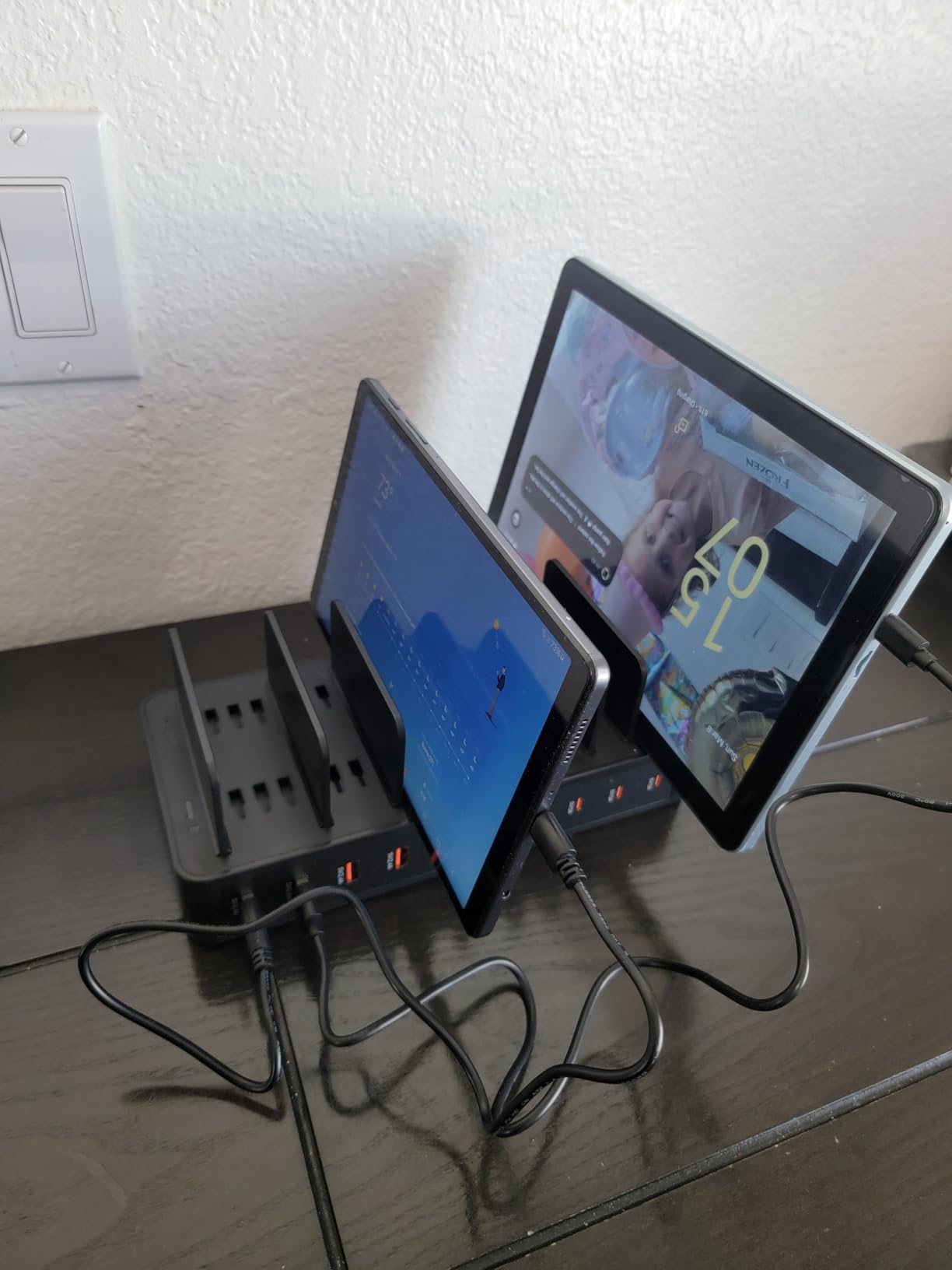 60W Charging Station for Multiple Devices, 10-Port USB Fast Charging Station with Adjustable Dividers - Device Organizer Charging Dock for iPhone, Android, iPad, Tablets & More customer photo 2