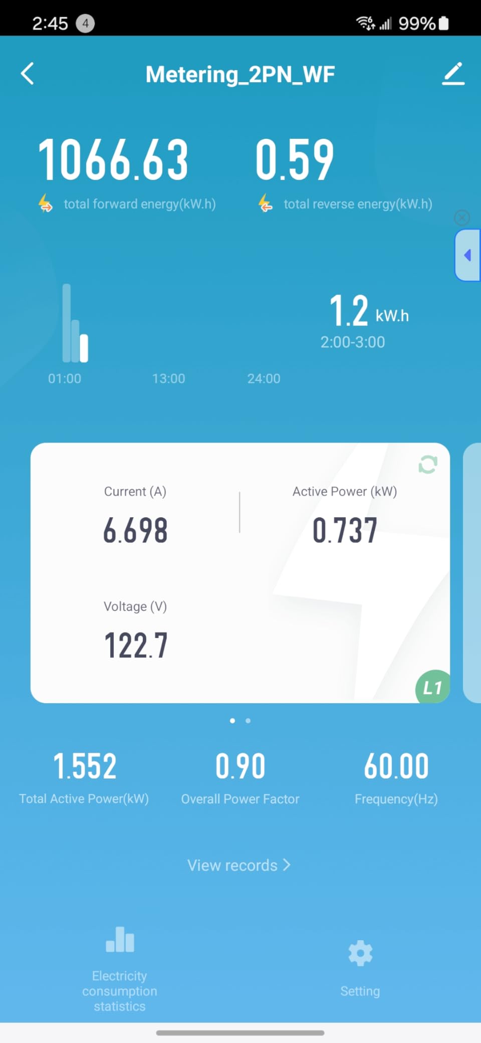 Smart Home Energy Monitor with 2 x 120A CTs, Live Electricity Usage Tracking, Bi-Directional Power Tracking, Supports Single-Phase 3-Wire System, 2.4GHz Wi-Fi (WiFi Version) customer photo 1