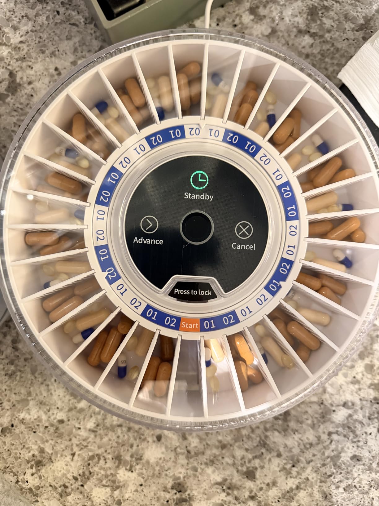 Colorwing 2025 Smart Pill Dispenser for Seniors - 31-Slot Automatic Medication Organizer with Bluetooth Alarms, Fingerprint & Mechanical Dual Lock, Daily Timed Dispenser (Elderly-Friendly Design) customer photo 2