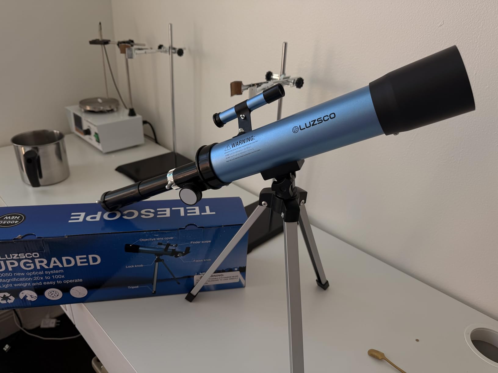 Telescope for Kids 50mm 100x Magnification Beginner Telescopio with Tripod, 2 Eyepieces & Finder Scope, STEM Educational Gift for Boys & Girls Ages 6-12, Portable Kids Telescope for Astronomy customer photo 1