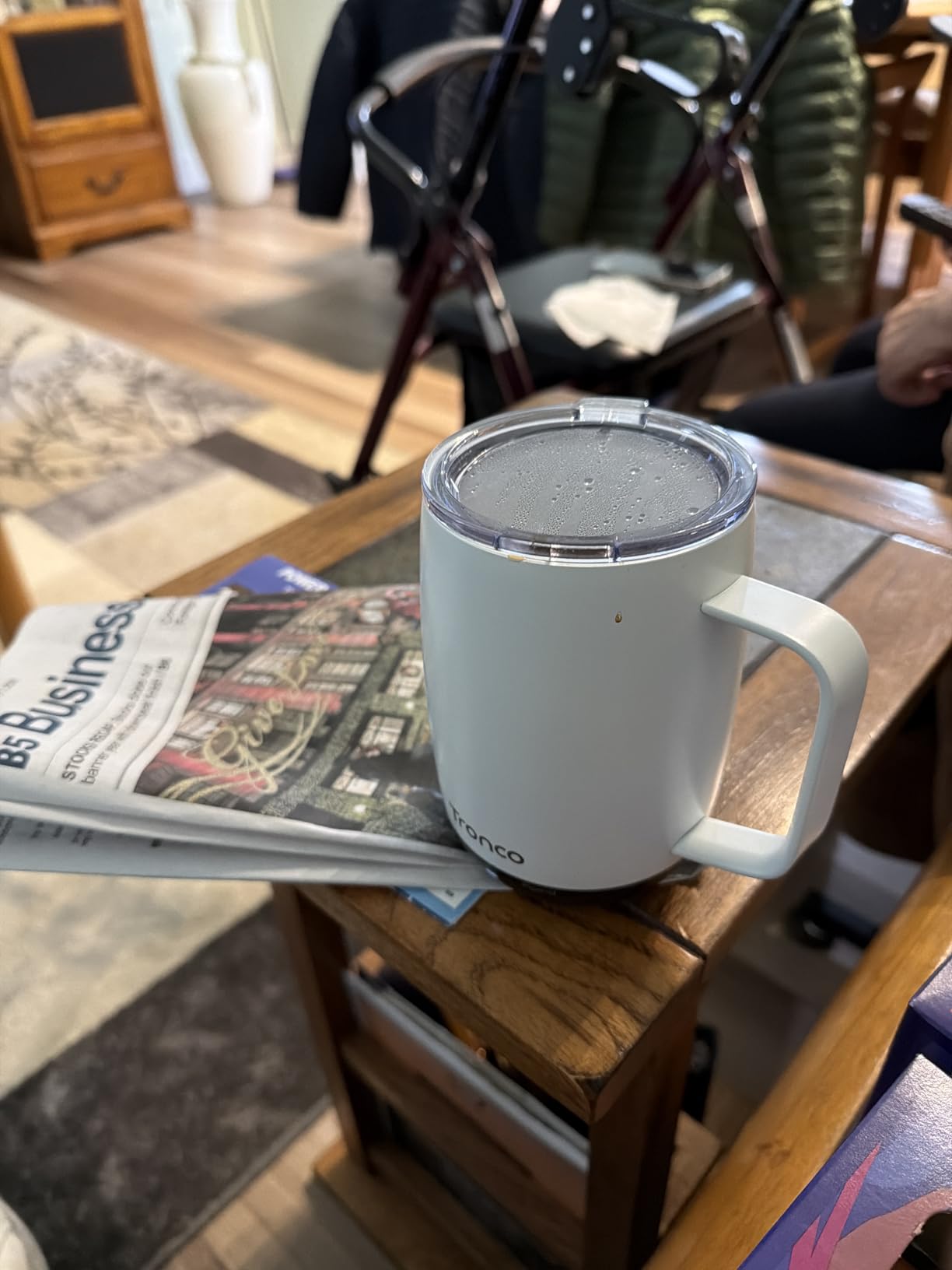 Tronco Temperature Control Heated Coffee Mug 14 oz - Rechargeable Self-Heating Smart Mug with Lid - Manual Control, 3 Modes, 130 Min Battery Life, Auto Shut-Off (Black) customer photo 2