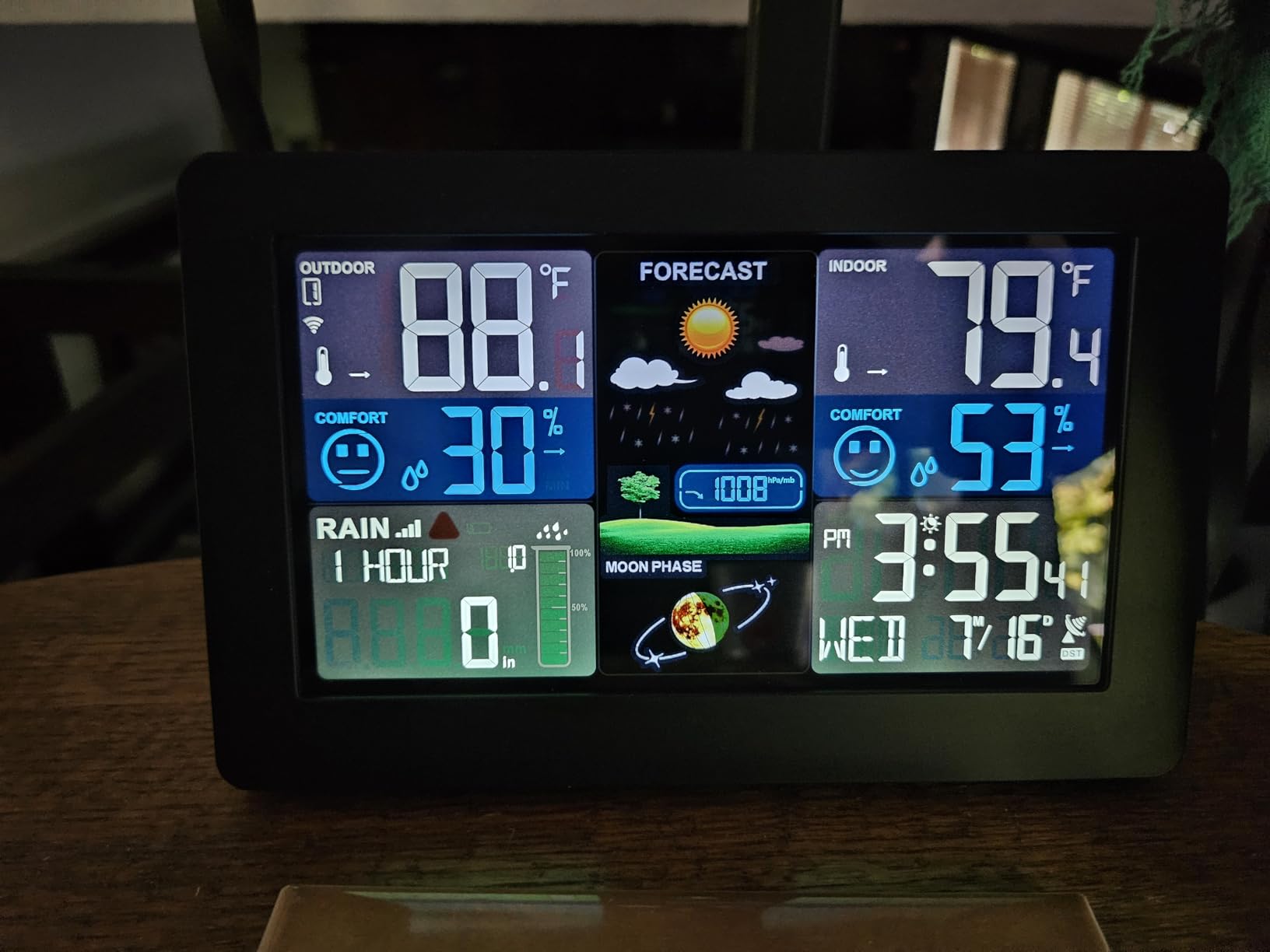 Digital Rain Gauge and Weather Station, Wireless Rain Gauge Outdoor, Home Weather Stations Wireless Indoor Outdoor with Thermometer, Barometer, Hygrometer, Atomic Clock, Weather Forecast and Alerts customer photo 1