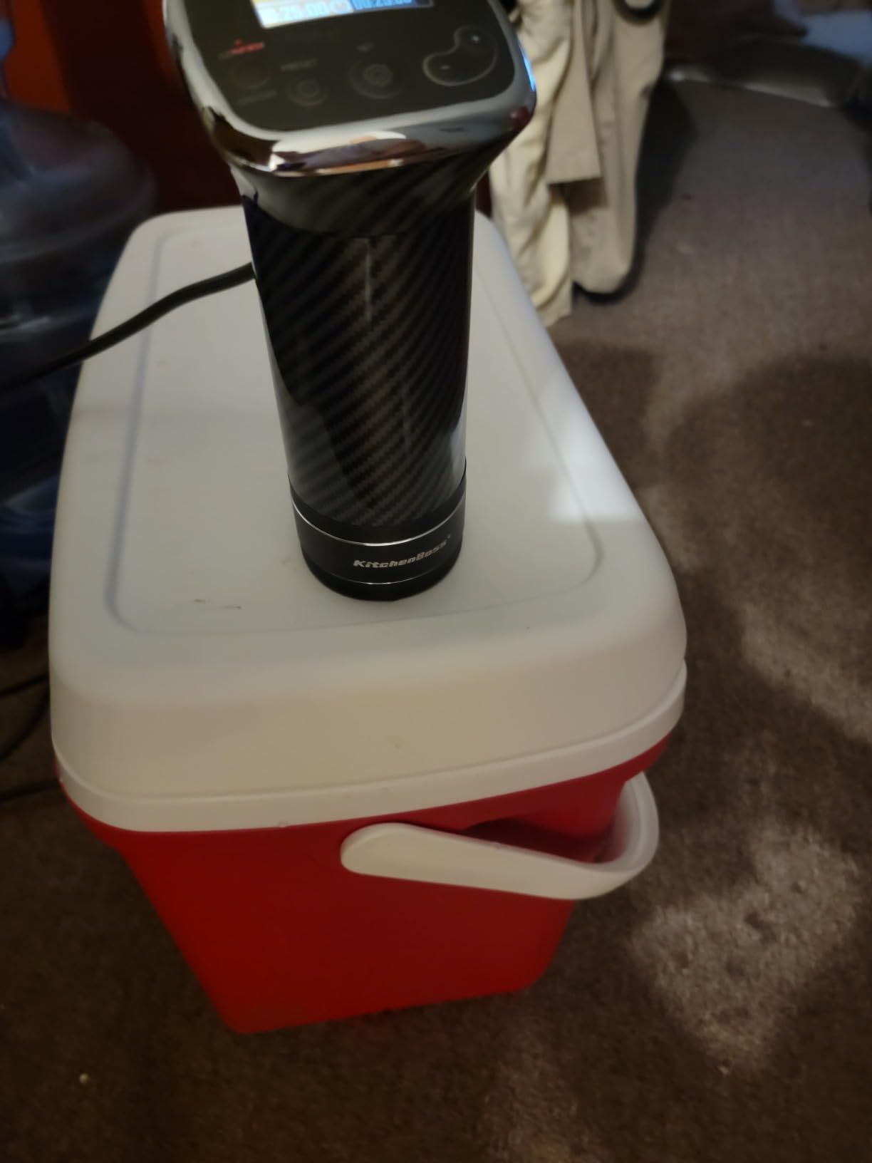 KitchenBoss Wifi Sous Vide Cooker: Sous Vide Machine Ultra-quiet 1100W Precision Cooking Machine Built-in TFT Recipes, IPX7 Waterproof Immersion Circulator Precise Temperature Control, Carbon Black customer photo 1