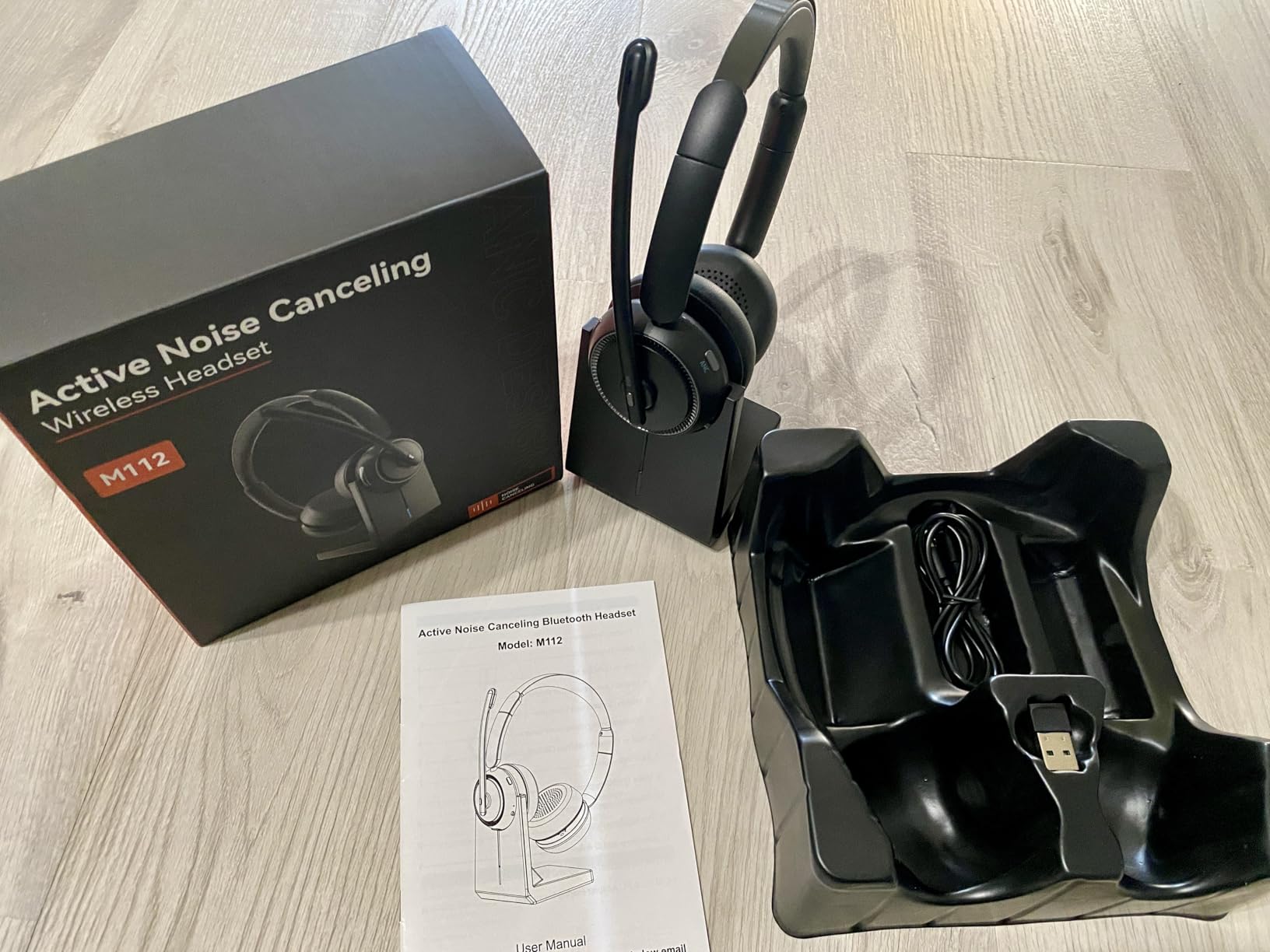 Upgrade ANC & ENC Headset with Microphone for PC, Wireless Headset with Mic for Work(Flip-to-Mute & USB Dongle), Bluetooth 5.4 Noise Cancelling Headphones with Mic for Call Center/Home/Computer/Phones customer photo 1