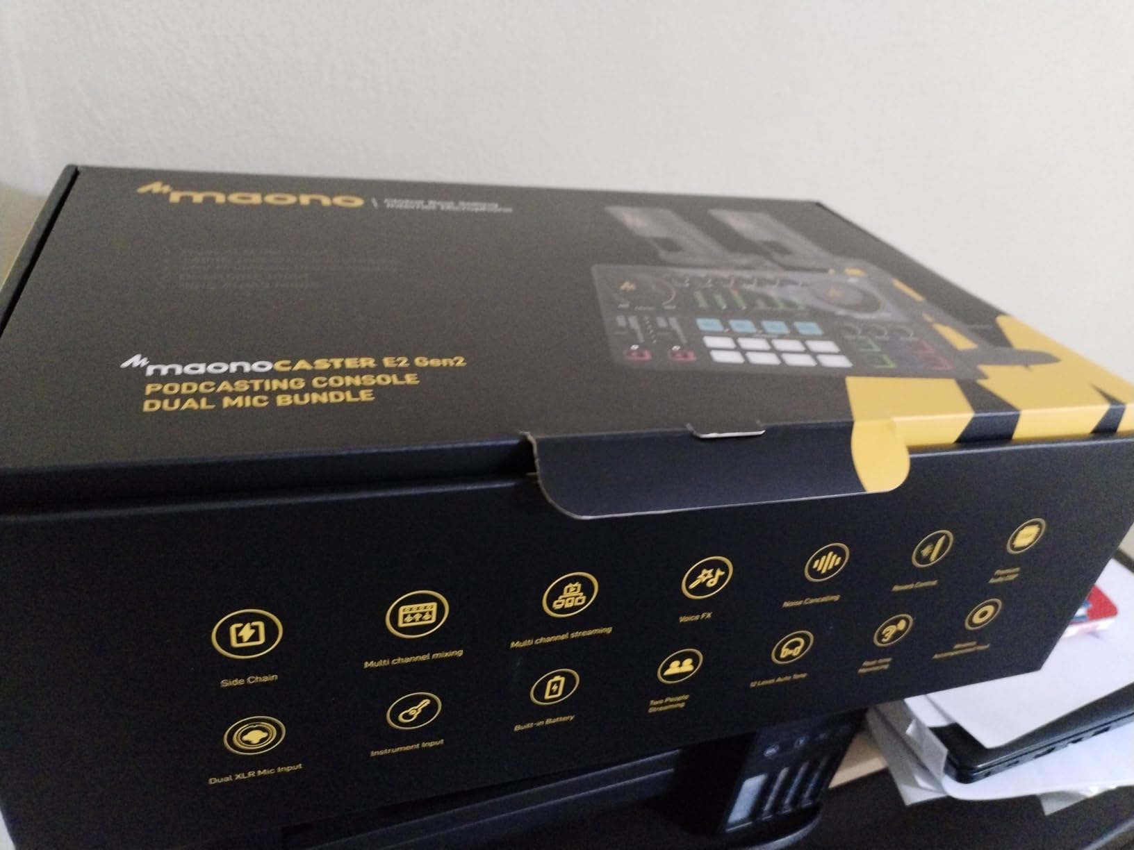 MAONO Podcast Equipment Bundle for 2: Audio Interface Mixer with 2 XLR Condenser Mic Noise Reduction Podcast Streaming MaonoCaster E2 Gen2B customer photo 1