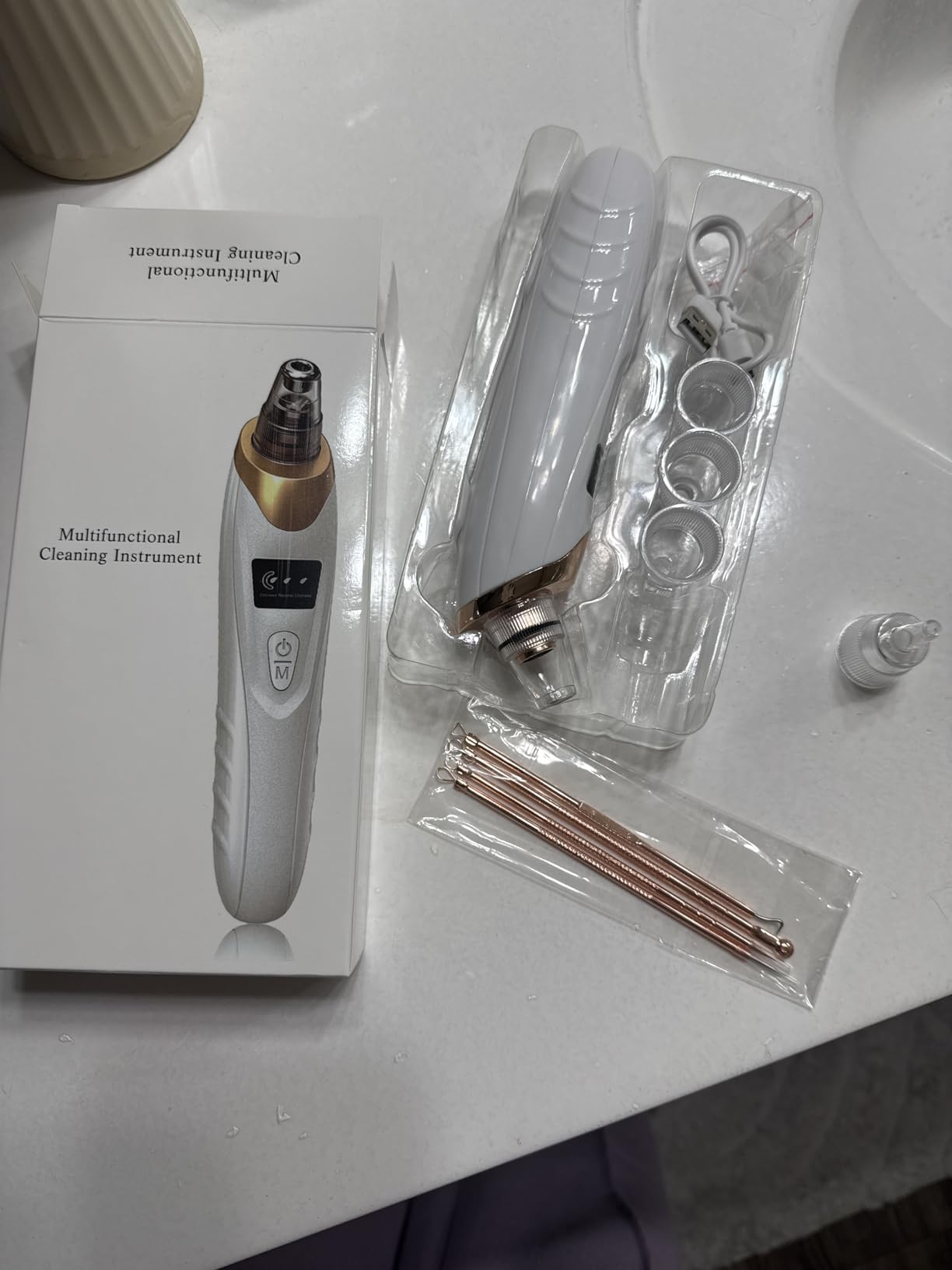 2025 Blackhead Remover Pore Vacuum, Facial Pore Cleaner-5 Suction Power, 5 Probes, USB Rechargeable Blackhead Vacuum Kit Electric Acne Extractor Tool for Adult customer photo 1