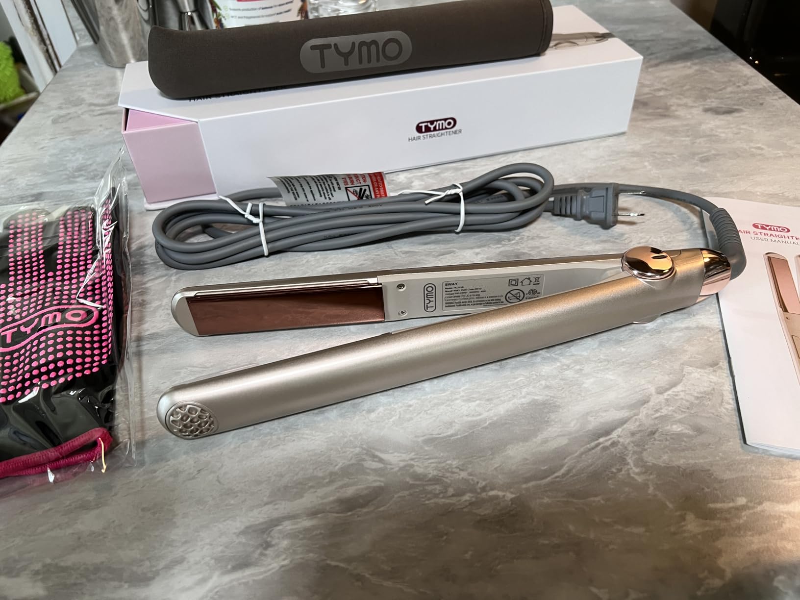 TYMO Flat Iron Hair Straightener - Titanium Hair Straighteners for Women, 1 Inch Professional Travel Flat Iron, Portable Straightener and Curlers with 10s Heat Up, 32 Temp, Dual Voltage & LED Display customer photo 1