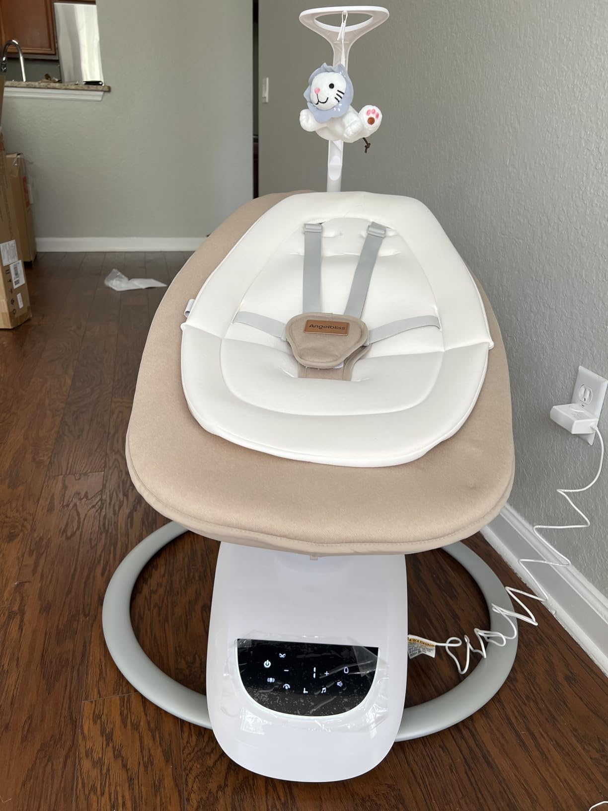 Angelbliss Baby Swing with Custom Motion, 3D-Motion Electric Swing with 6 Unique Motions & 4-Speeds, Bluetooth Enabled, 13 Preset Lullabies (Beige) customer photo 1