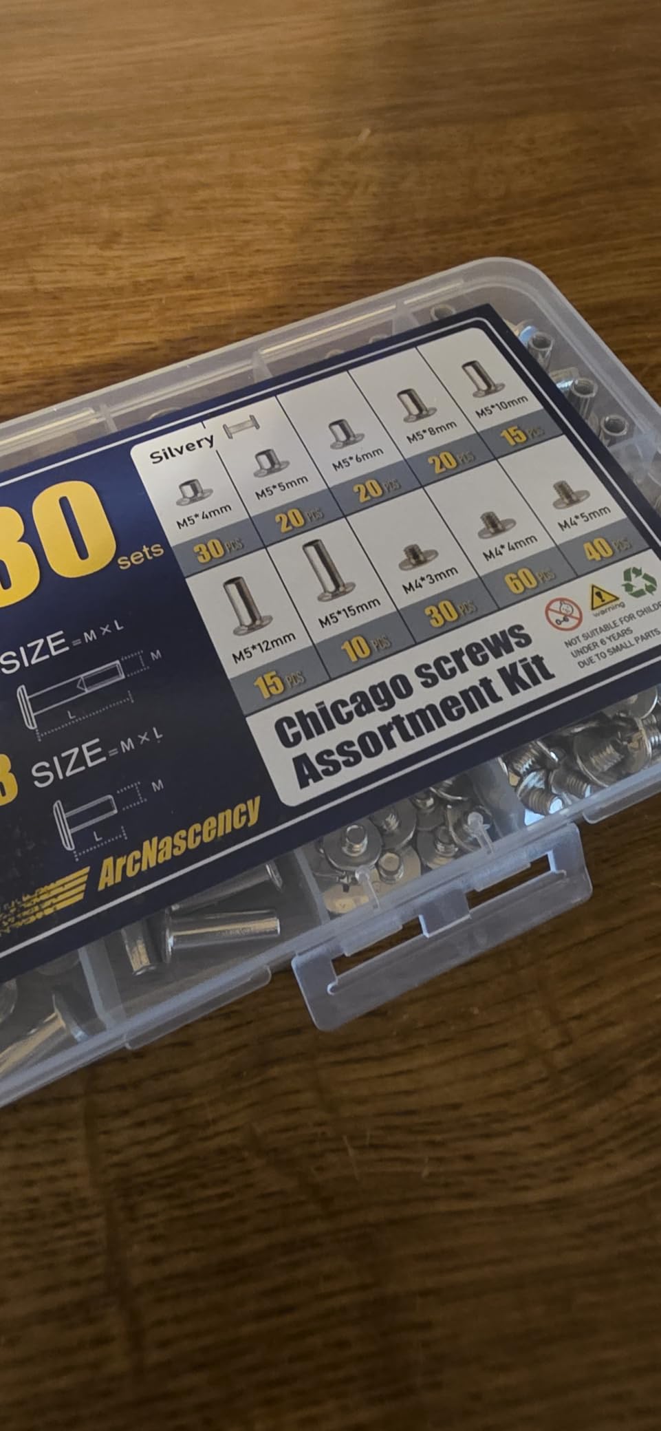 130 Sets Gunmetal Black Chicago Screws Leather Rivets Kit, 7 Sizes (M5*4,5,6,8,10,12,15) & 3 Screw Lengths (M4*3,4,5) for Belts, Bookbinding, DIY Leather customer photo 2