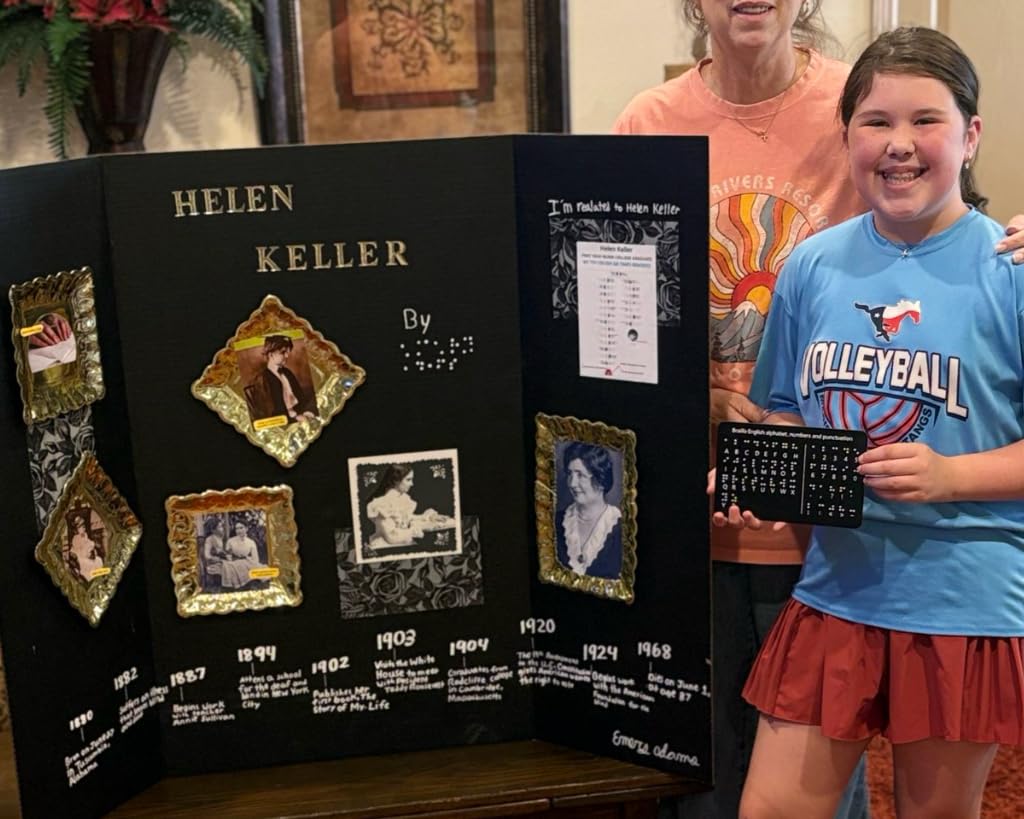 Braille Alphabet Board, Braille Alphabet Board with Raised Dots Numbers & Punctuation Learning Letter Fingerboard for Beginners Teaching Aid Blind Children (Horizontal) customer photo 1