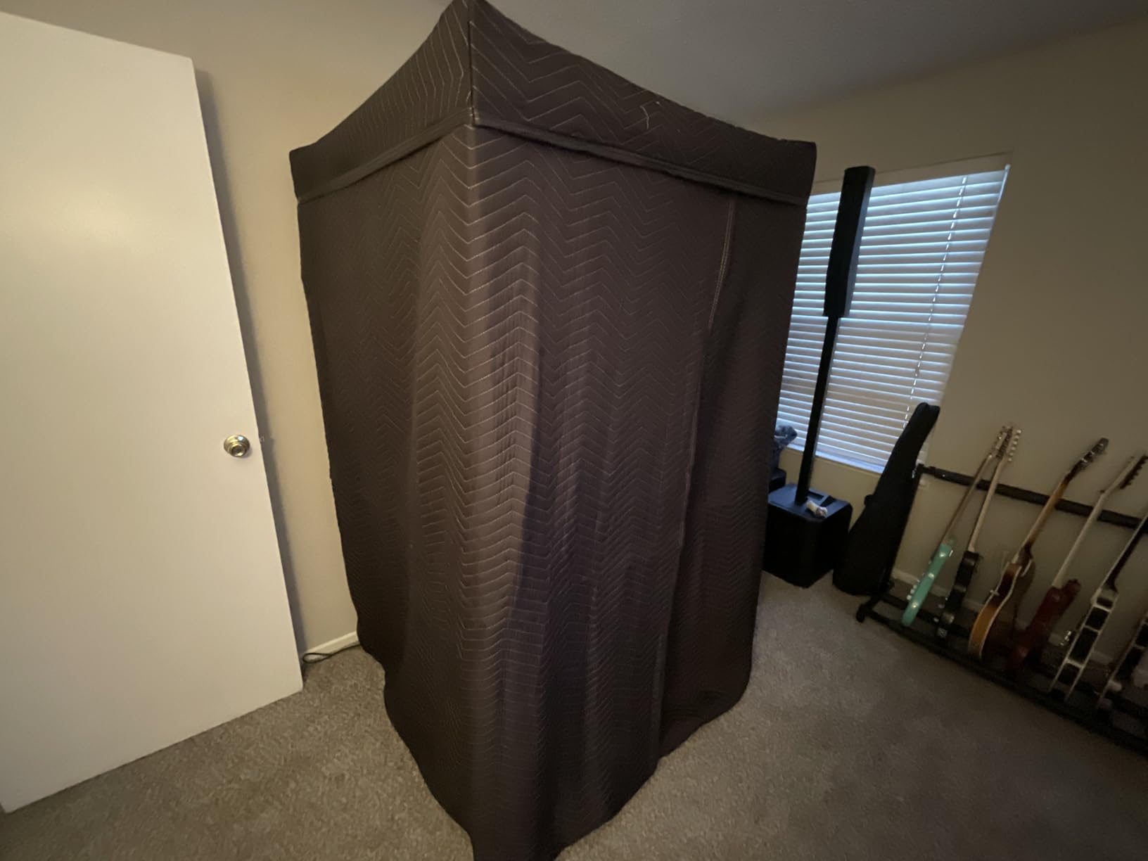 Portable Recording Booth for Home Studio, Foldable Sound Isolation Vocal Shield with Floor Stand, High-Density Acoustic Blanket Enclosure for Singing, Voiceover & Podcast, Includes Phone Holder customer photo 1