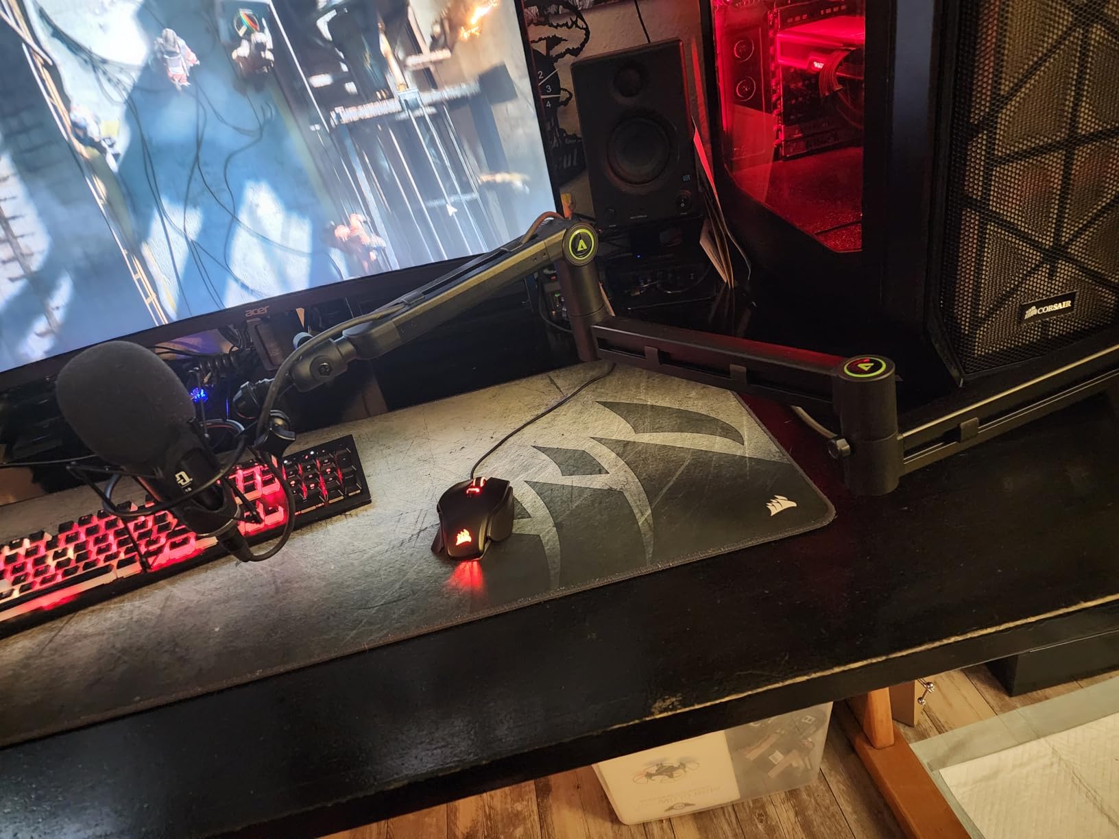 Aokeo AK-58i Desk Low Profile Mic Boom Arm Stand for Blue Yeti Snowball iCE HyperX QuadCast SoloCast Elgato Wave customer photo 1