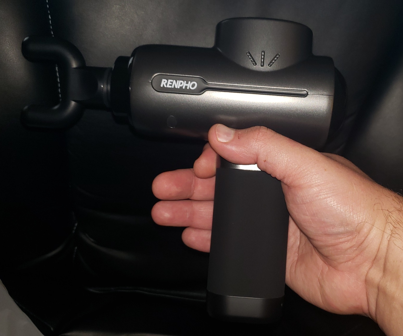 RENPHO Active+ Percussion Massage Gun - 5 Adjustable Speeds for Back, Neck, Muscle Recovery - App Controlled Guided Courses, with Carry Case for Professional Athlete, Gym and Travel,Black customer photo 1