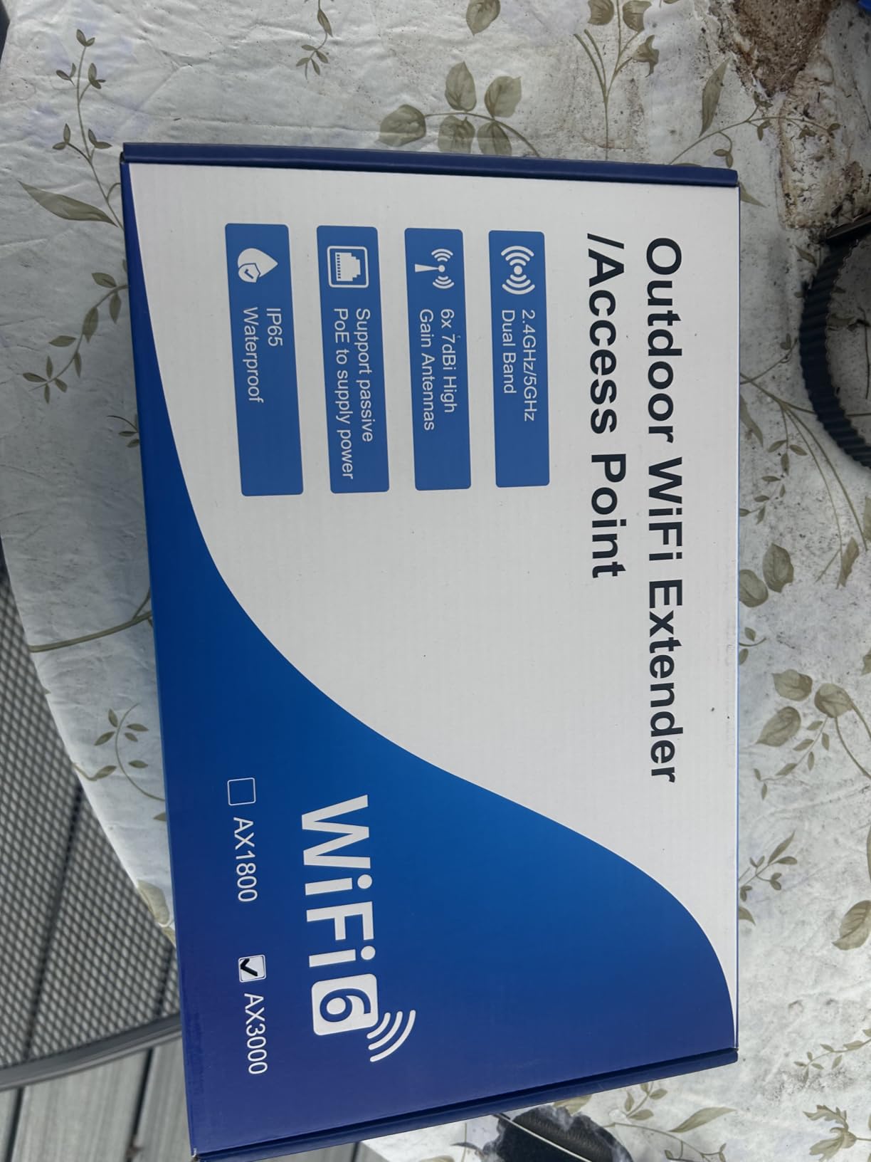 AX3000 WiFi Extender Signal Booster Outdoor WiFi 6 Extender, Wireless Gigabit Access Point Outdoor, IP67 Weatherproof, PoE Power Supply, for Starlink, Camera, Garage, Farm, Yard, RV, Campsite customer photo 2