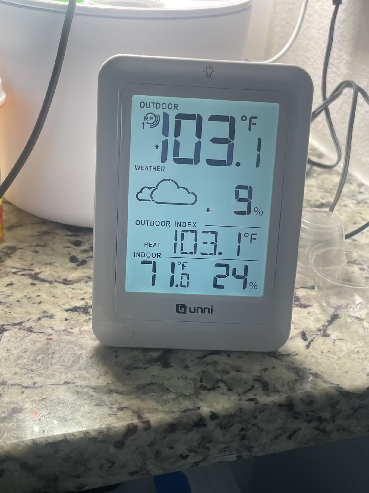 Indoor Outdoor Thermometer Wireless Weather Station, Temperature Humidity Monitor Battery Powered Inside Outside Thermometers with 330ft Range Remote Sensor and Backlight Display (Metal Black) customer photo 1