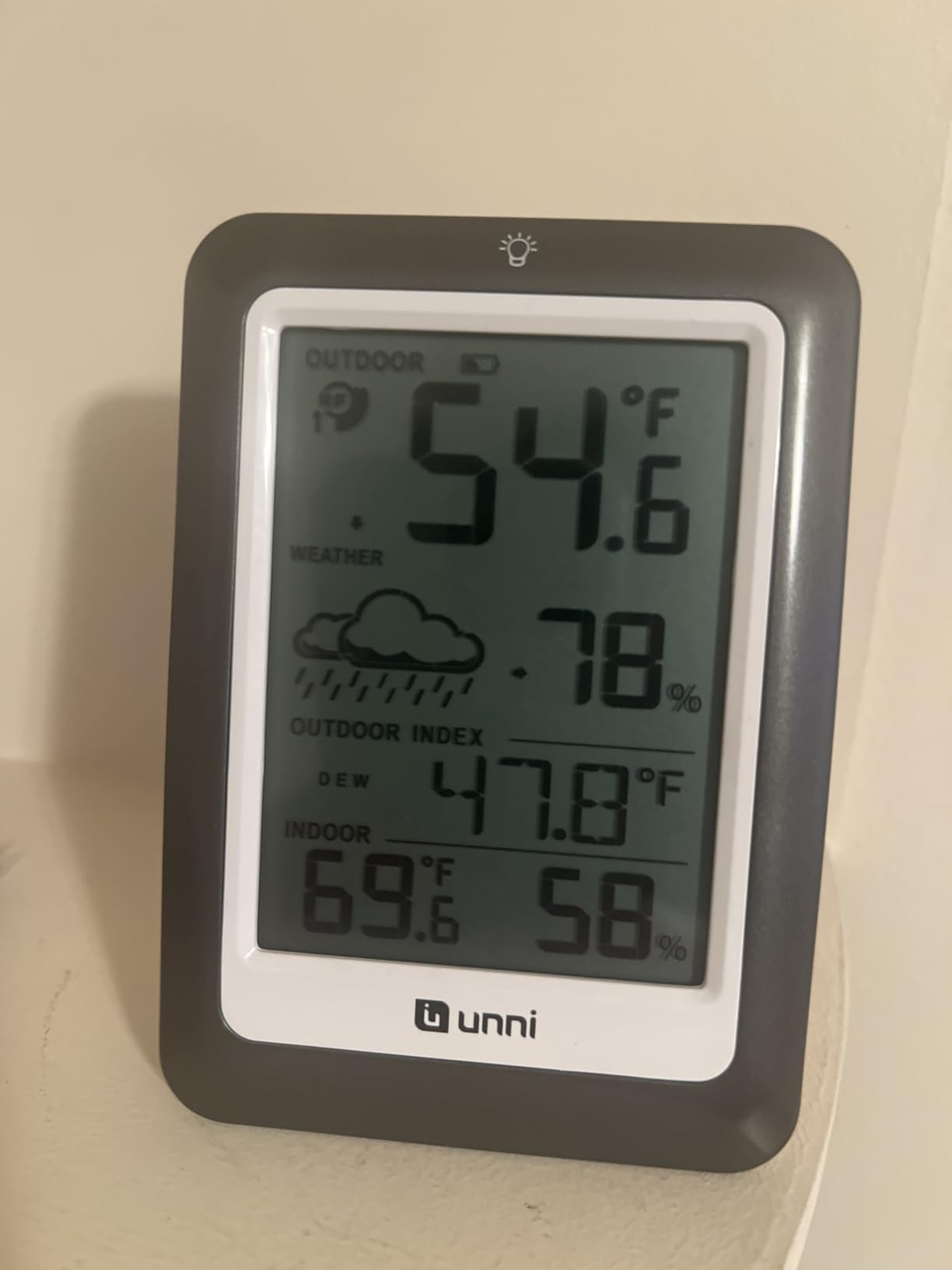 Indoor Outdoor Thermometer Wireless Weather Station, Temperature Humidity Monitor Battery Powered Inside Outside Thermometers with 330ft Range Remote Sensor and Backlight Display (Metal Black) customer photo 2