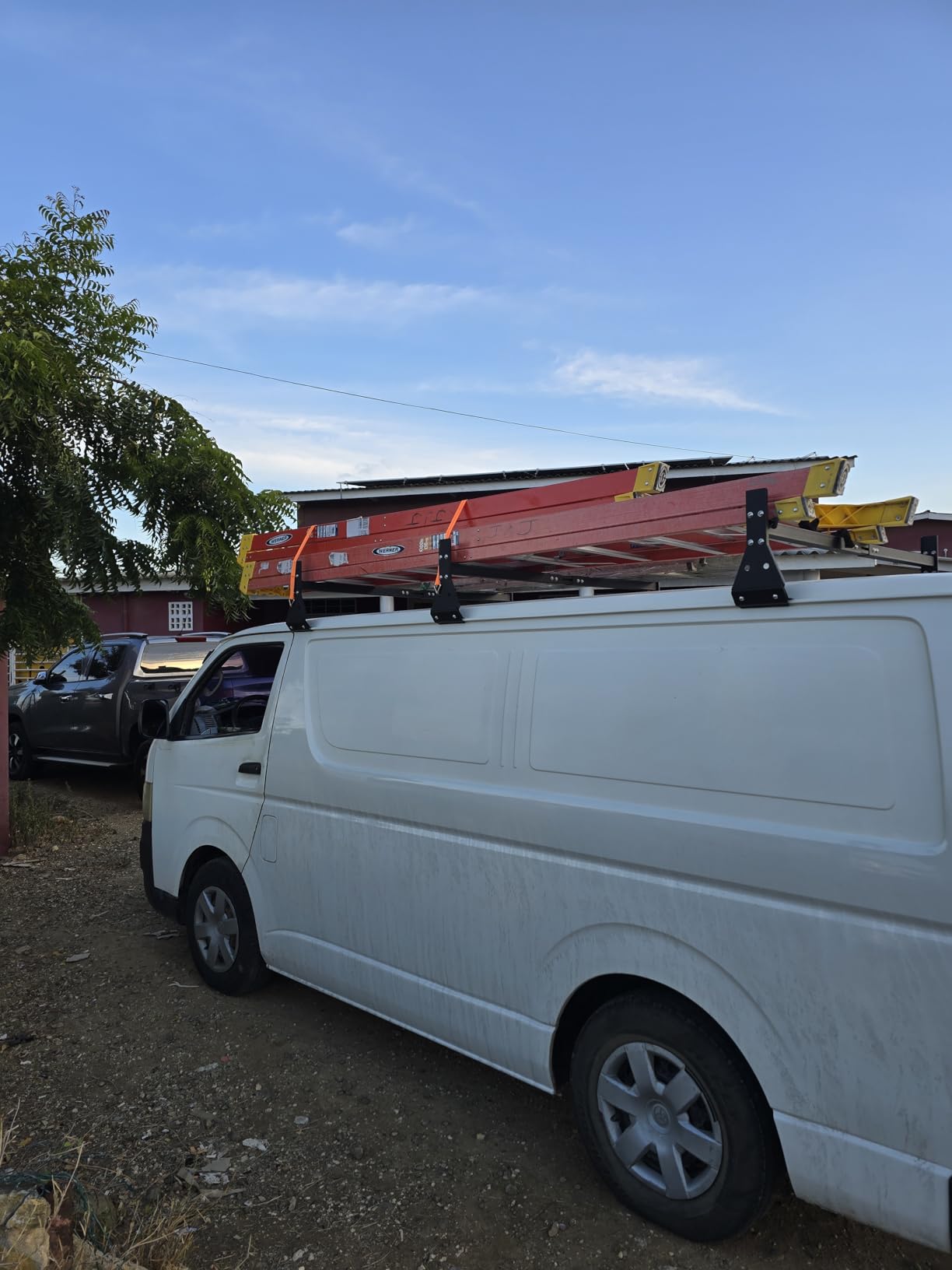 Van Ladder Roof Racks, Universal Cargo roof Rack, Trailer Ladder Rack Shelf, Ladder Shelves for Truck, Adjustable Length 56